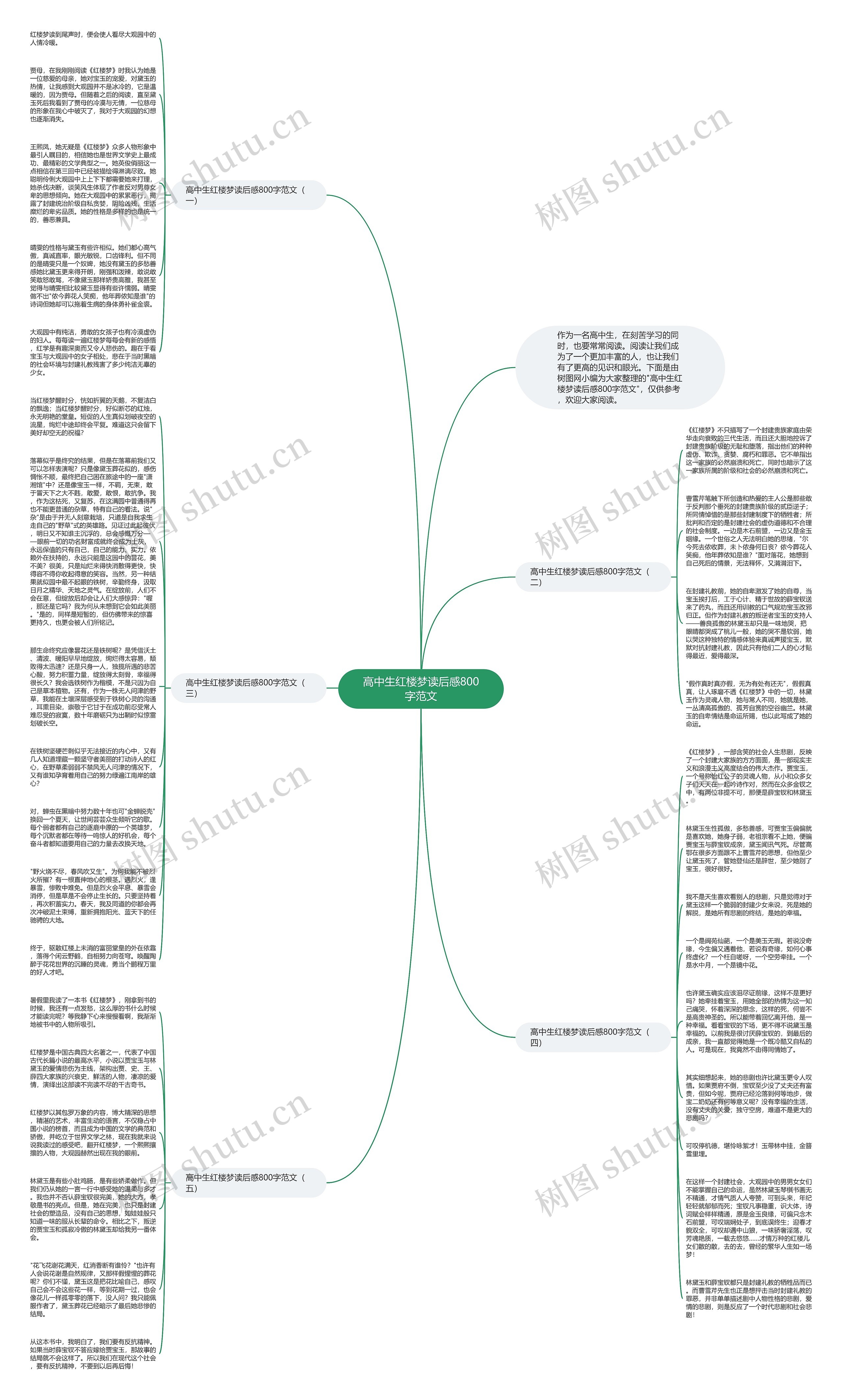 高中生红楼梦读后感800字范文思维导图