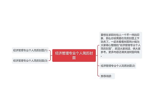 经济管理专业个人简历封面