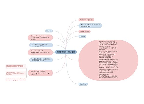采购部英文个人简历模板