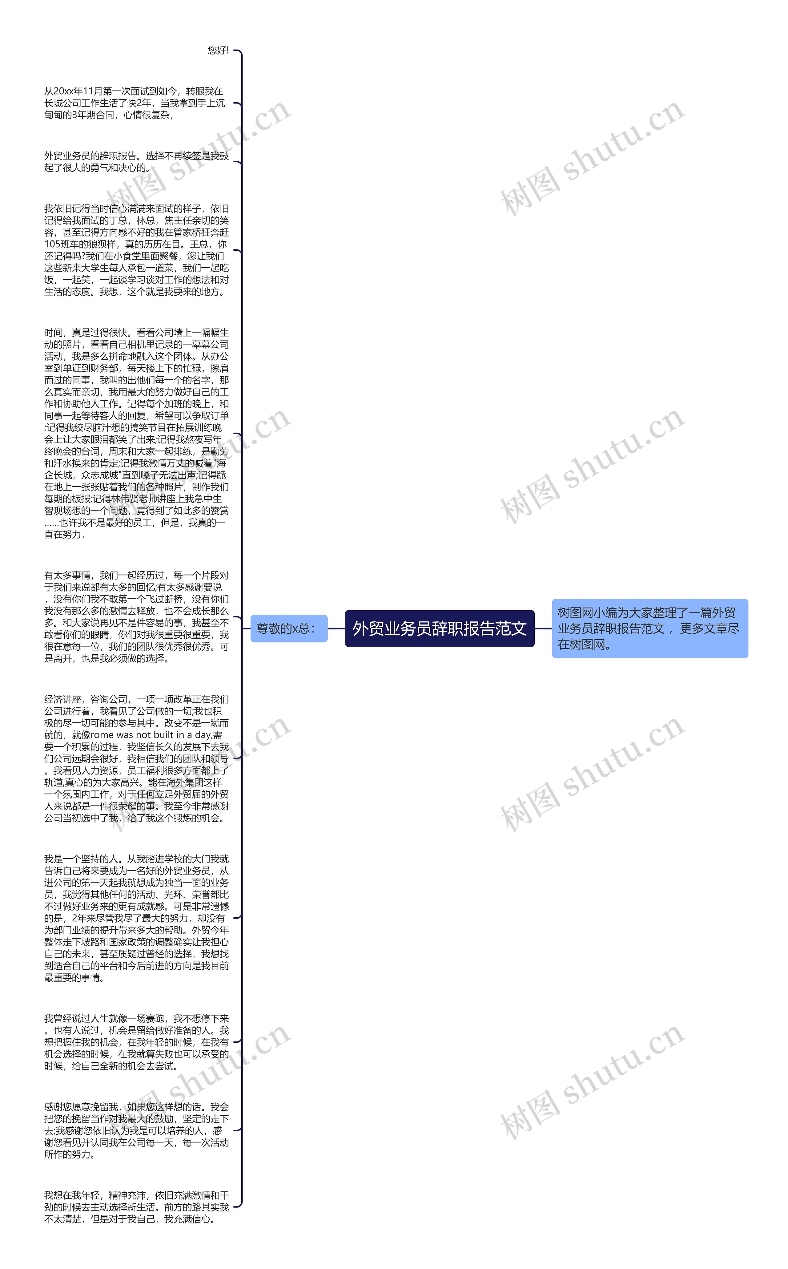 外贸业务员辞职报告范文