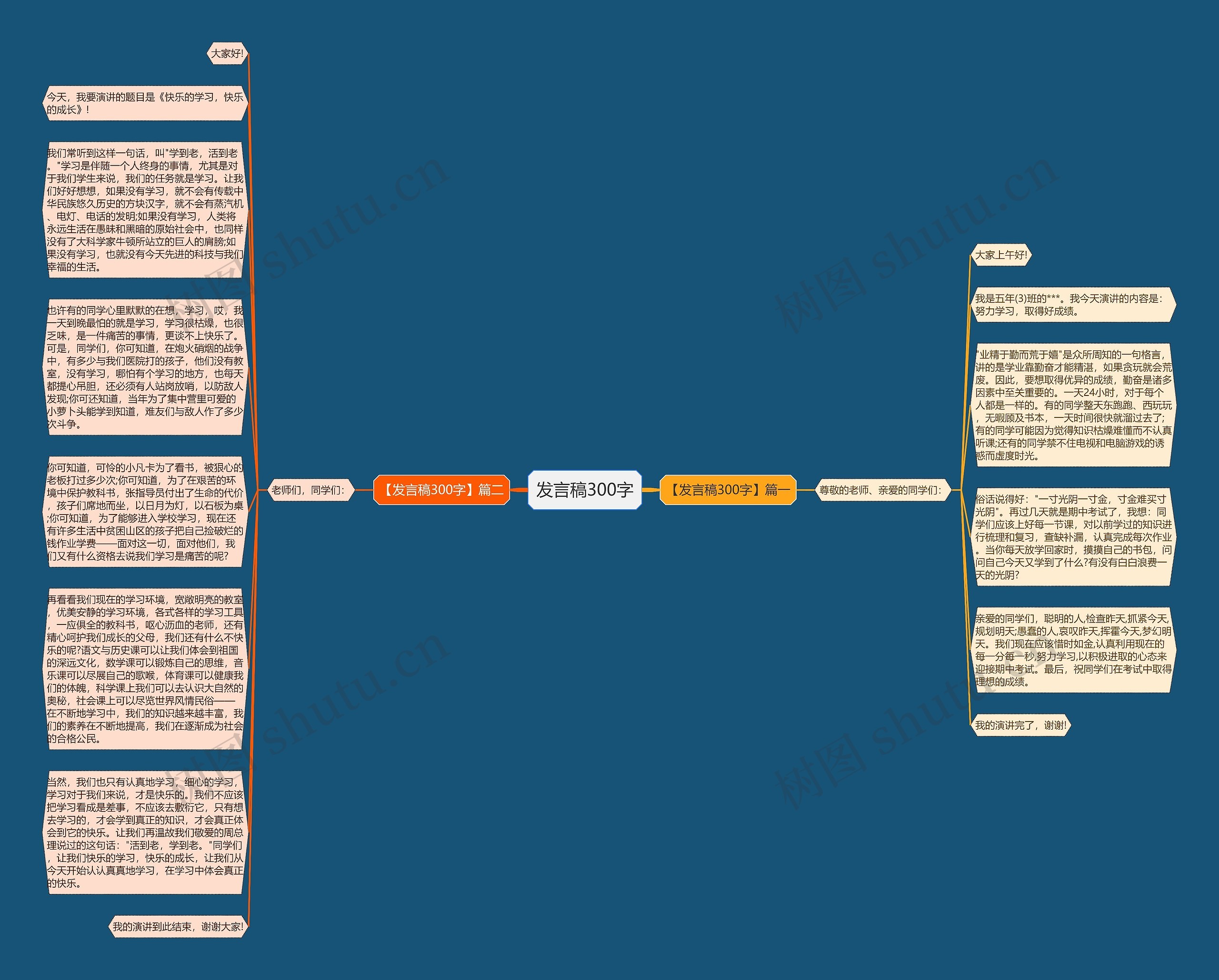 发言稿300字思维导图