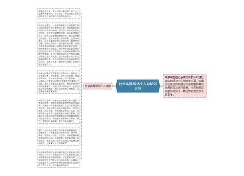 社会实践活动个人总结怎么写