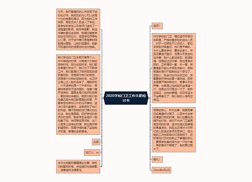 2020学校门卫工作失职检讨书