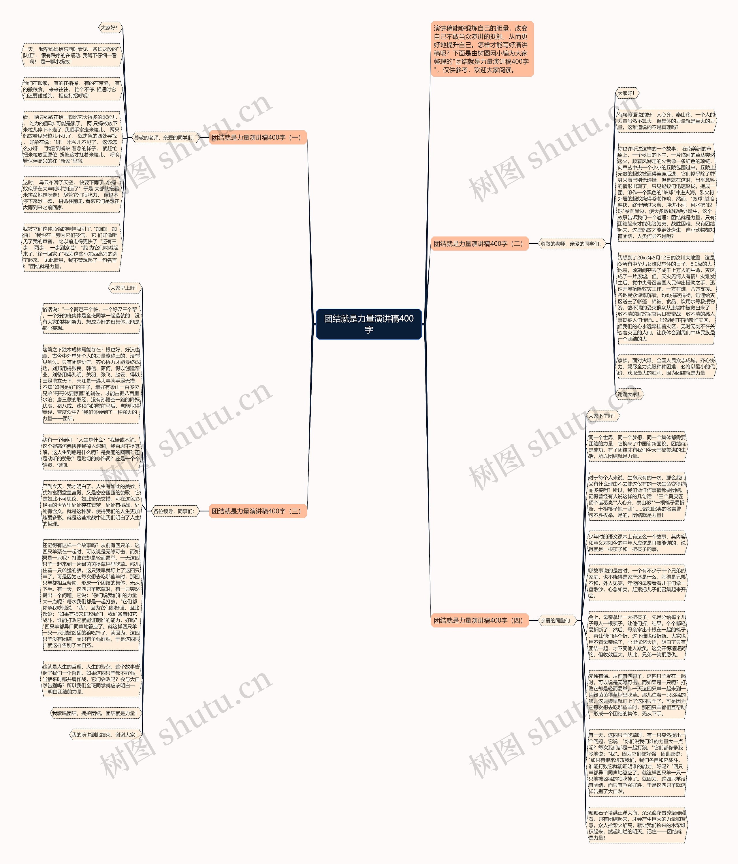团结就是力量演讲稿400字思维导图