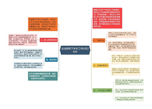 企业财务下半年工作计划2020