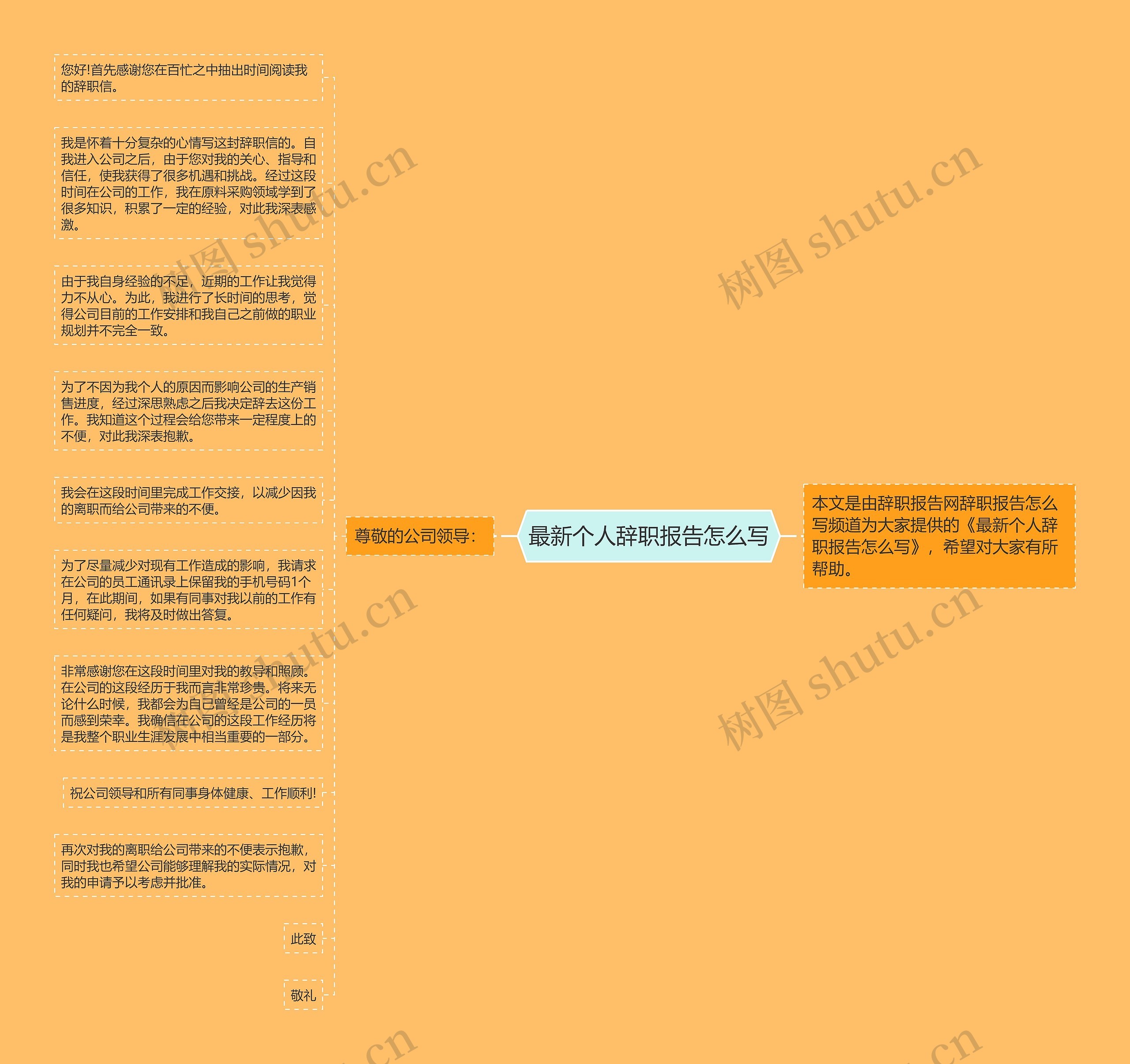 最新个人辞职报告怎么写思维导图