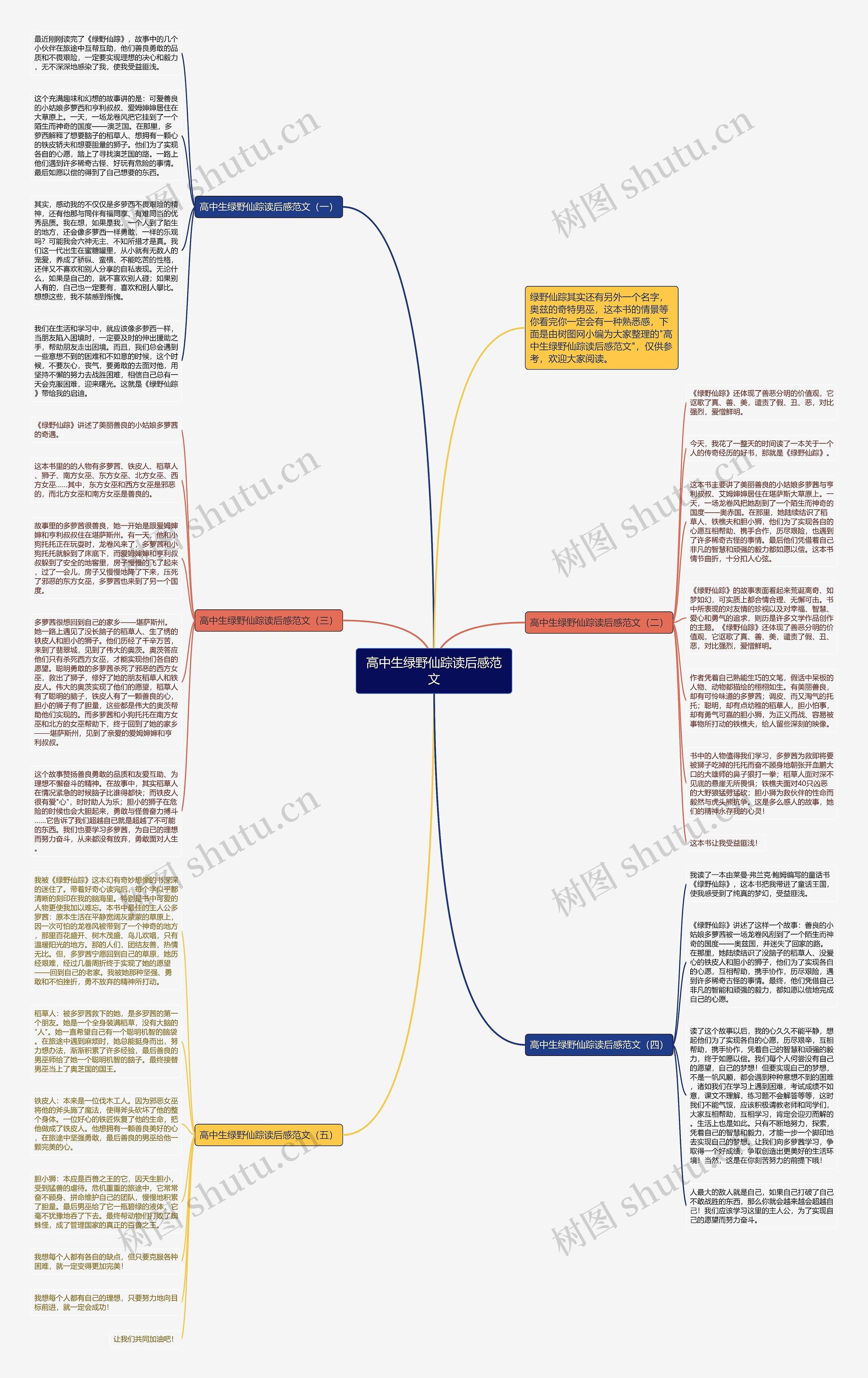 高中生绿野仙踪读后感范文思维导图