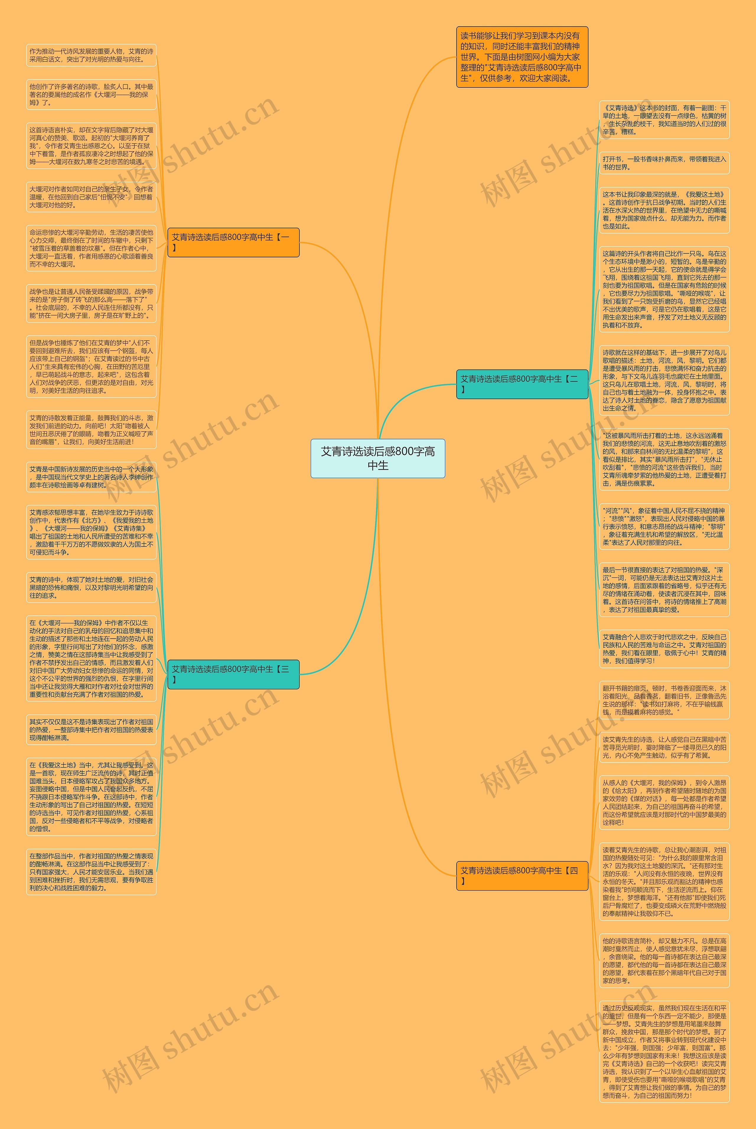 艾青诗选读后感800字高中生思维导图