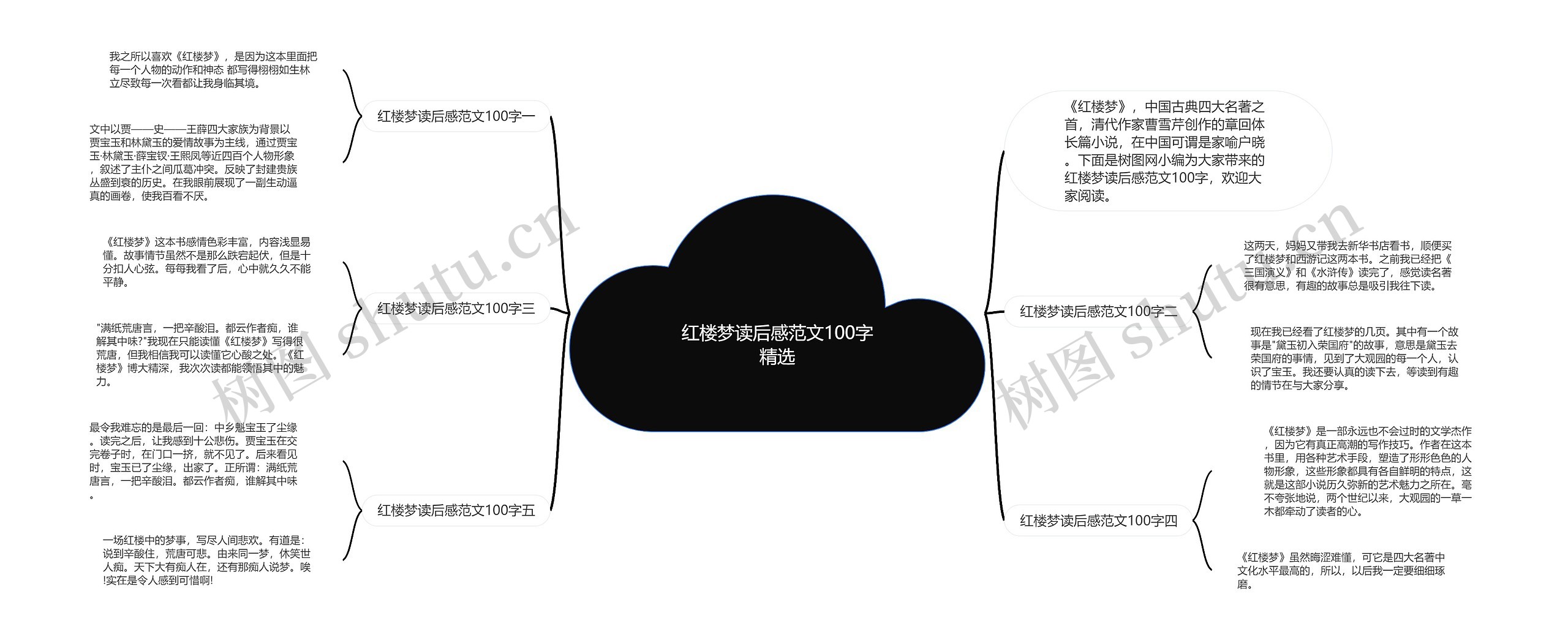 红楼梦读后感范文100字精选思维导图