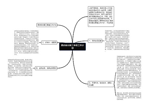 酒店前台第三季度工作计划