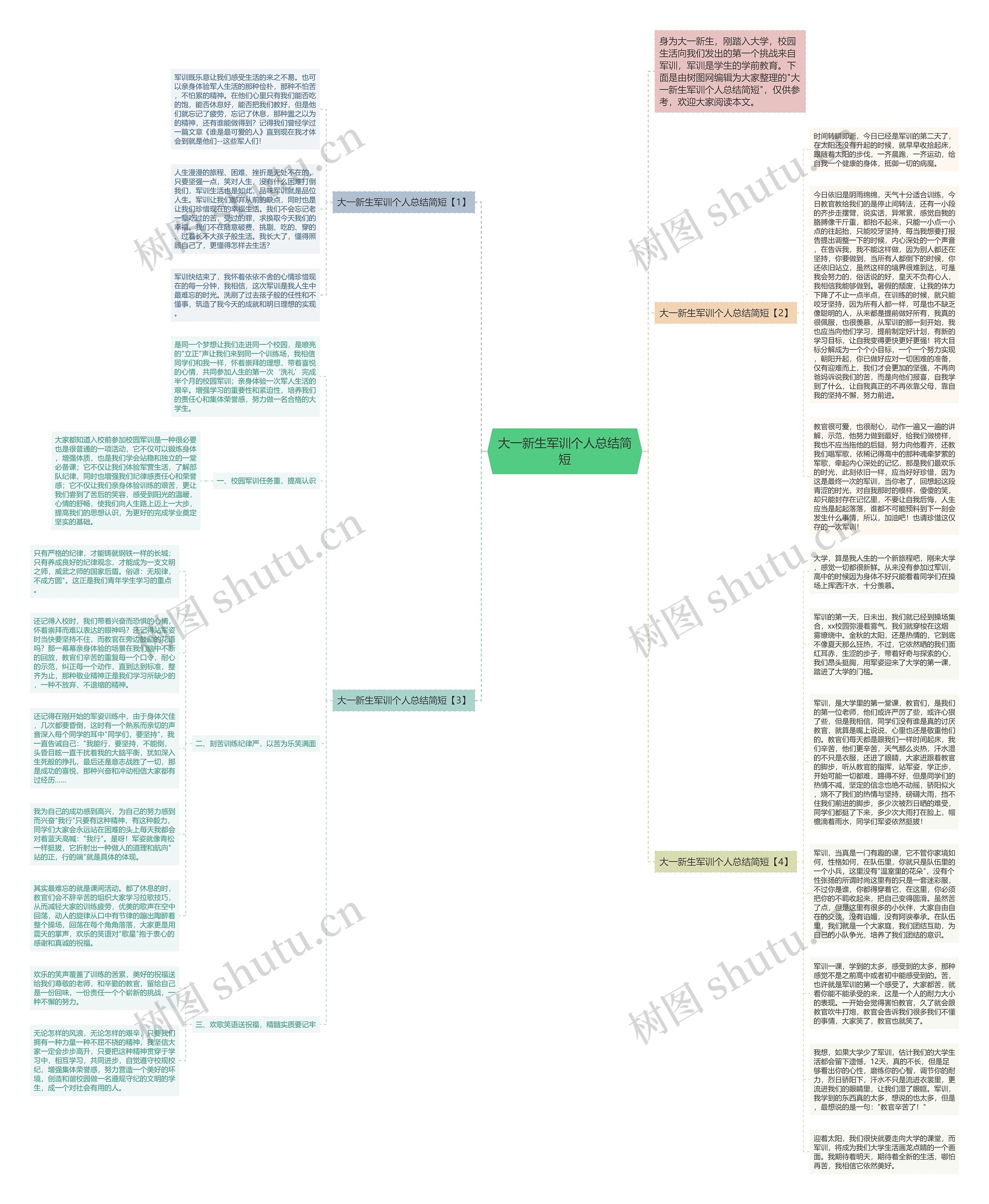 大一新生军训个人总结简短
