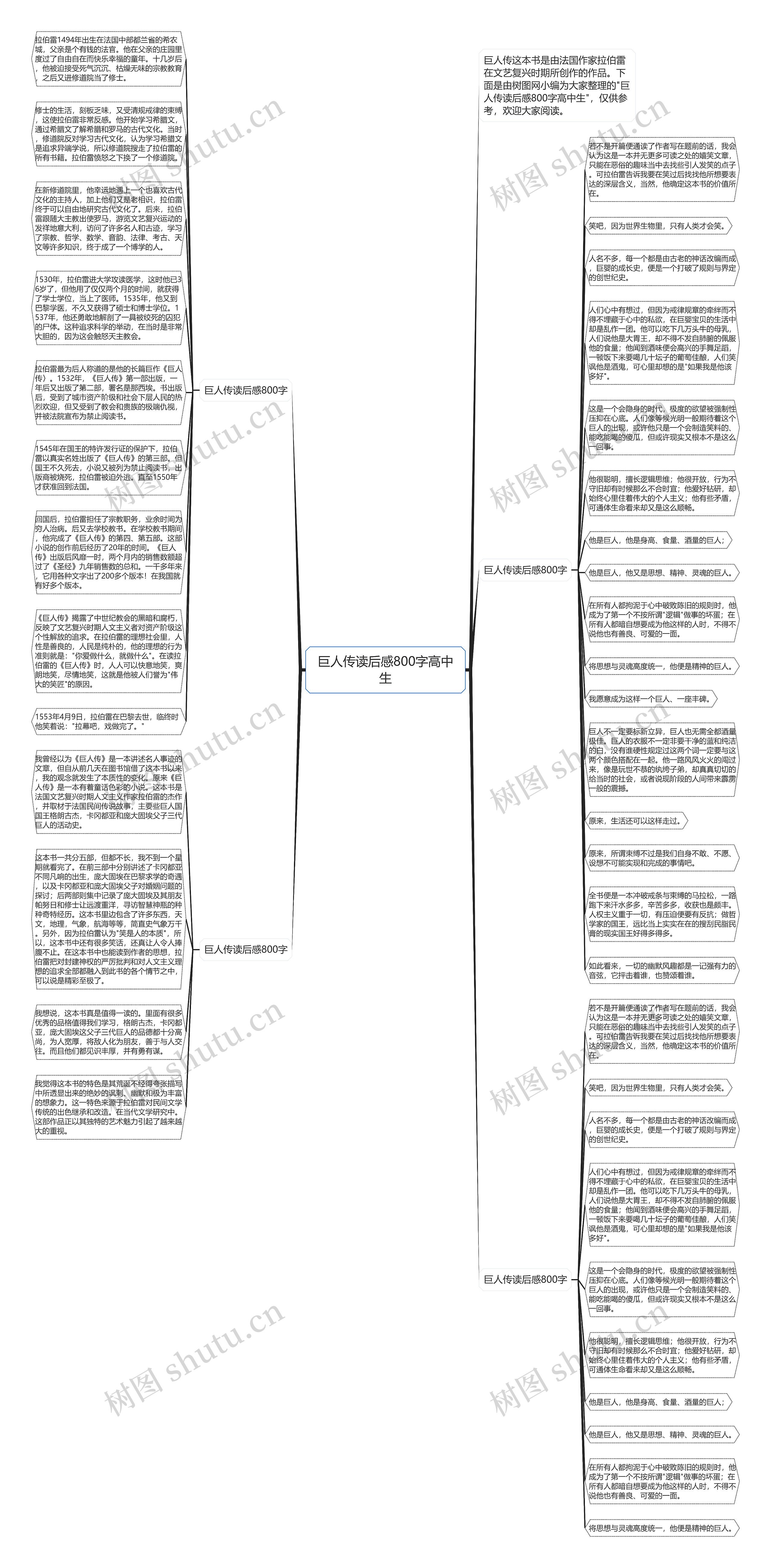 巨人传读后感800字高中生思维导图