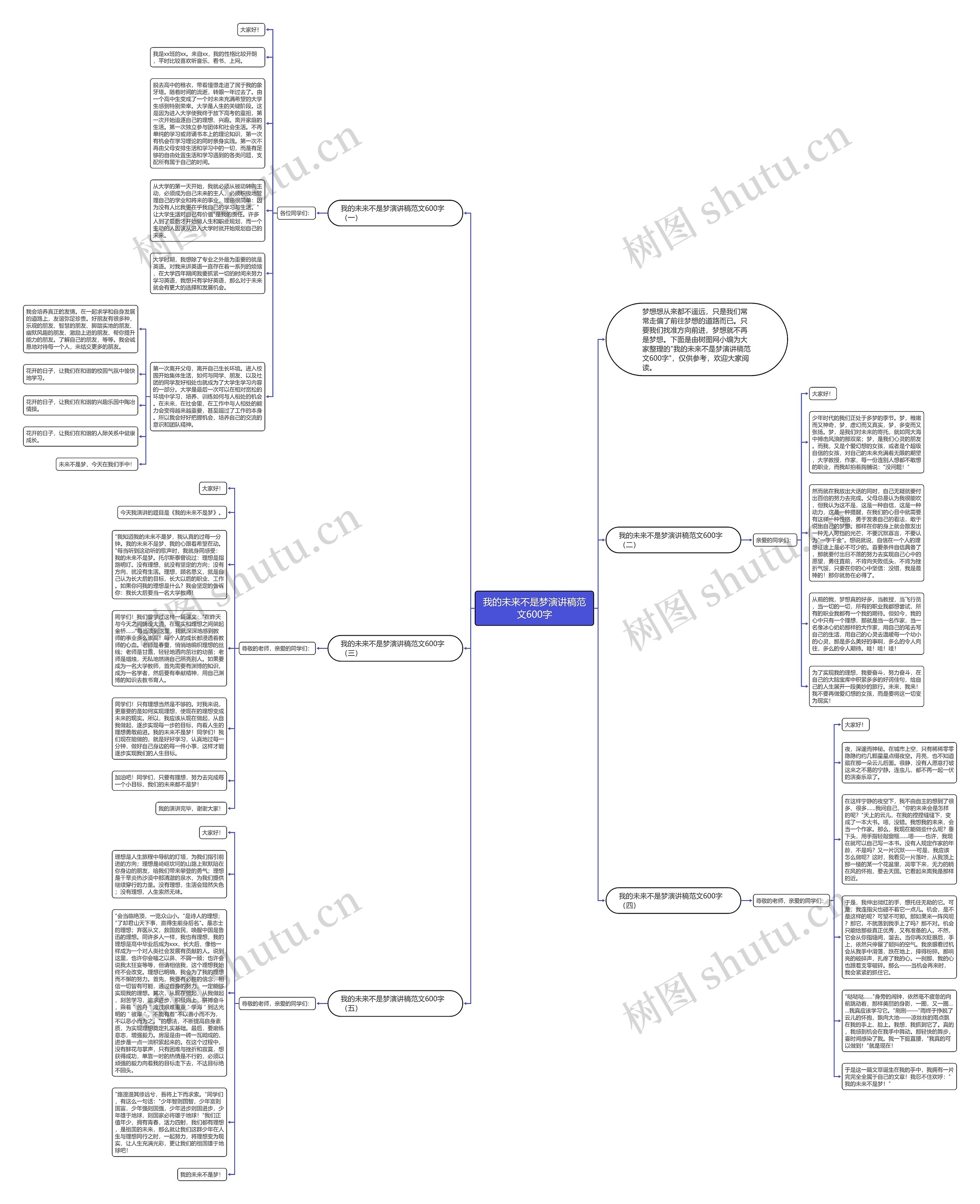 我的未来不是梦演讲稿范文600字思维导图