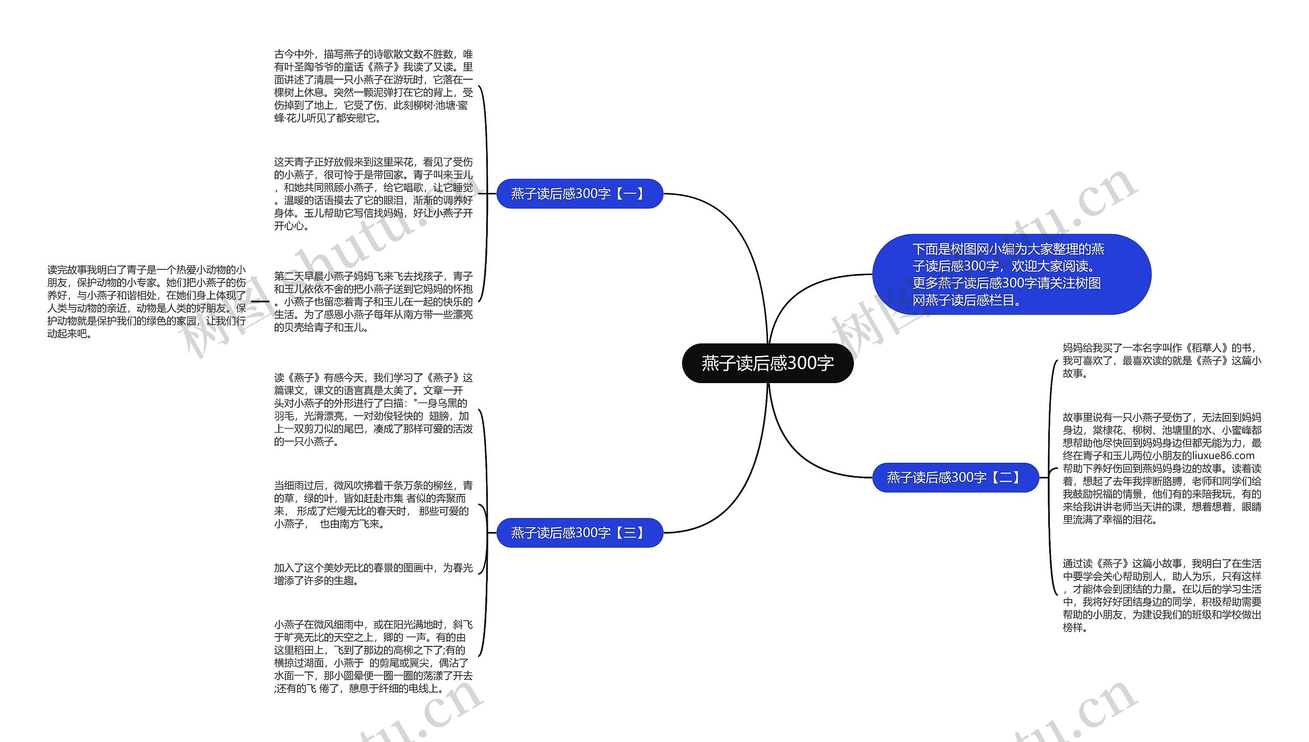 燕子读后感300字思维导图