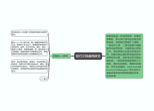 银行正规通用辞呈