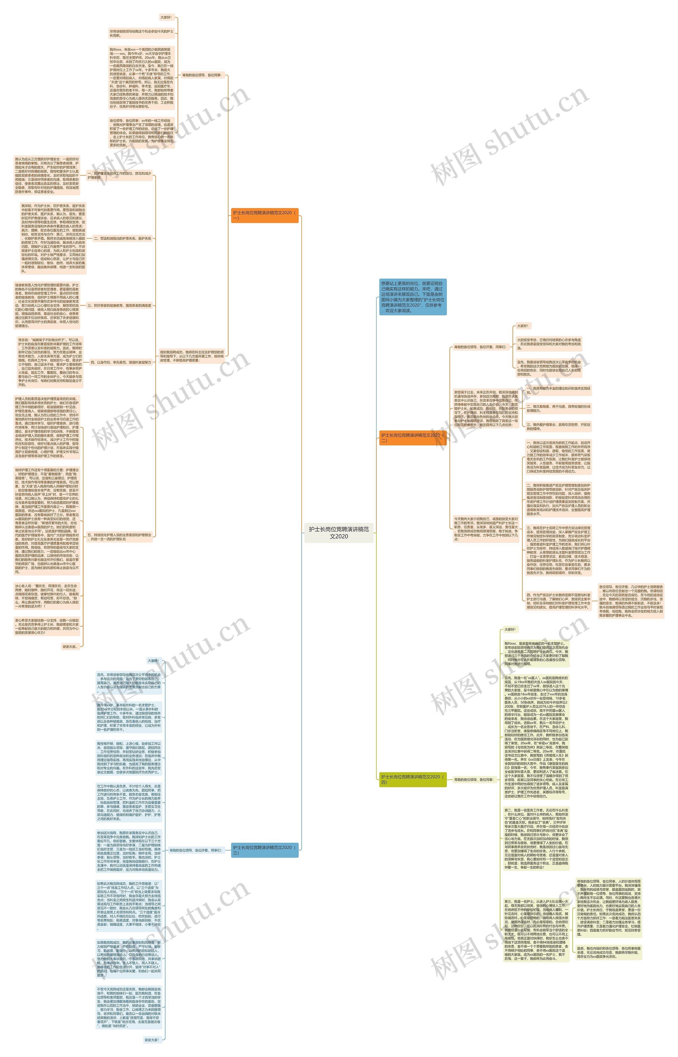 护士长岗位竞聘演讲稿范文2020思维导图