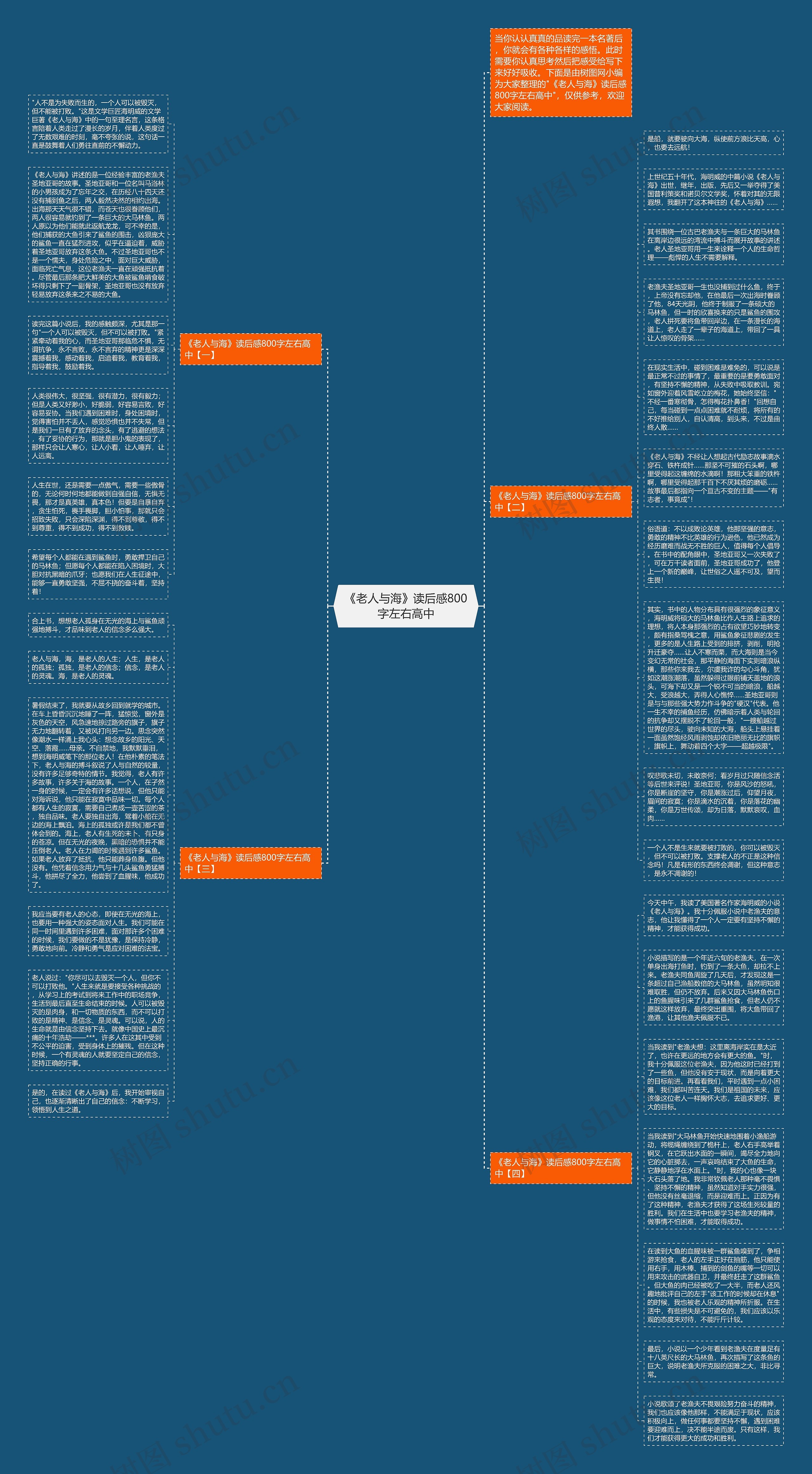 《老人与海》读后感800字左右高中思维导图