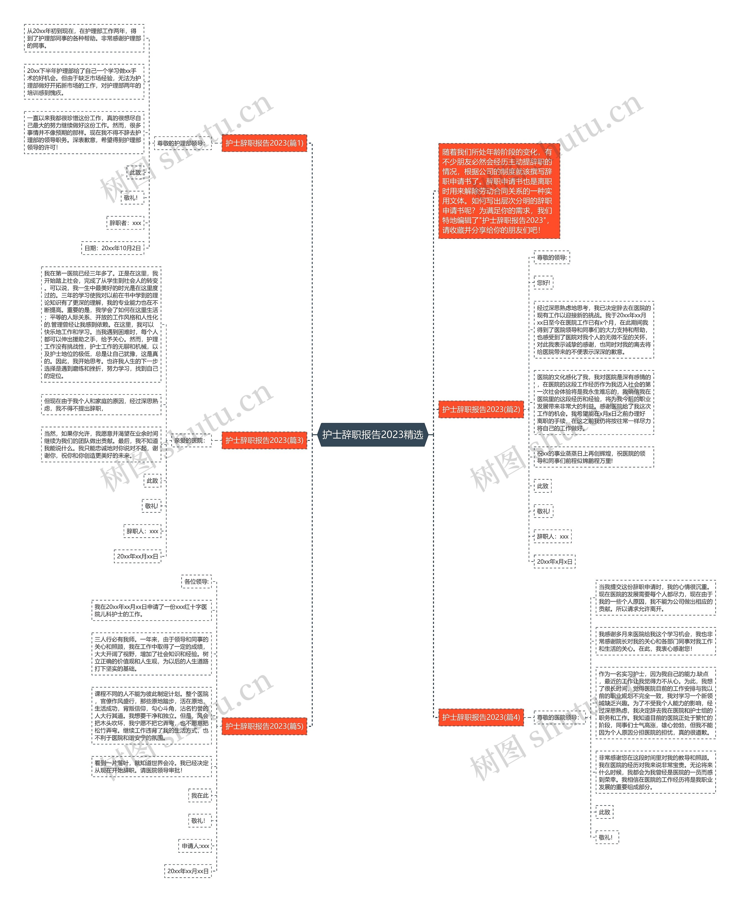 护士辞职报告2023精选思维导图