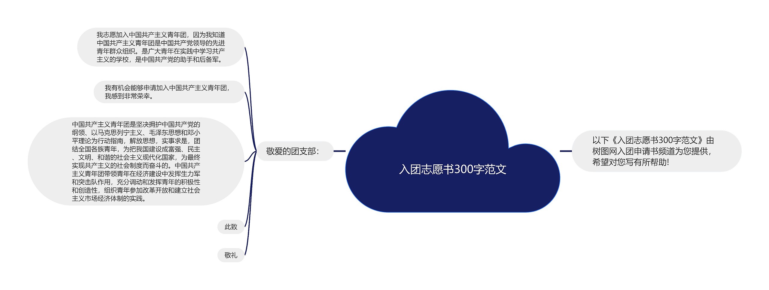 入团志愿书300字范文思维导图