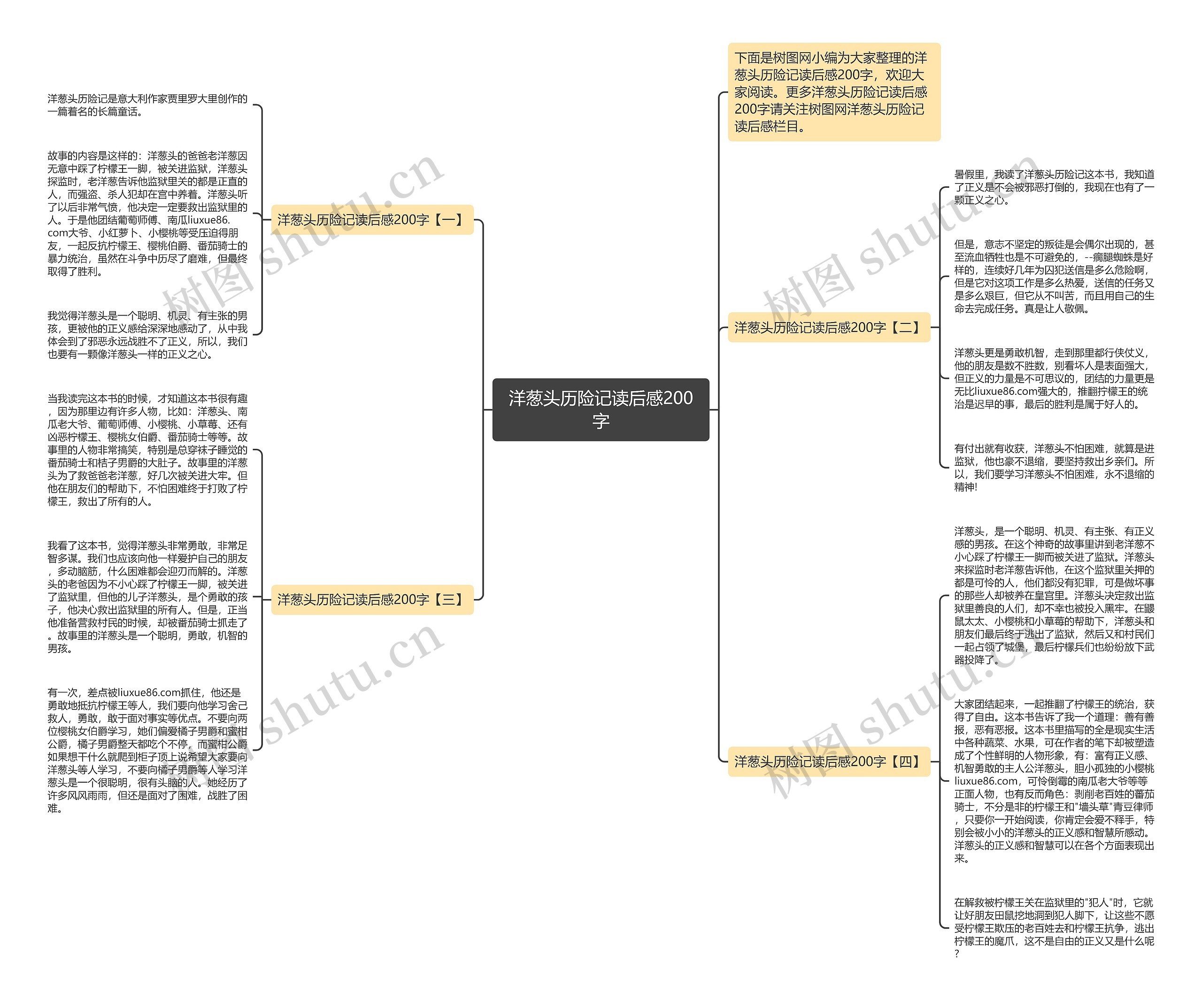 洋葱头历险记读后感200字思维导图
