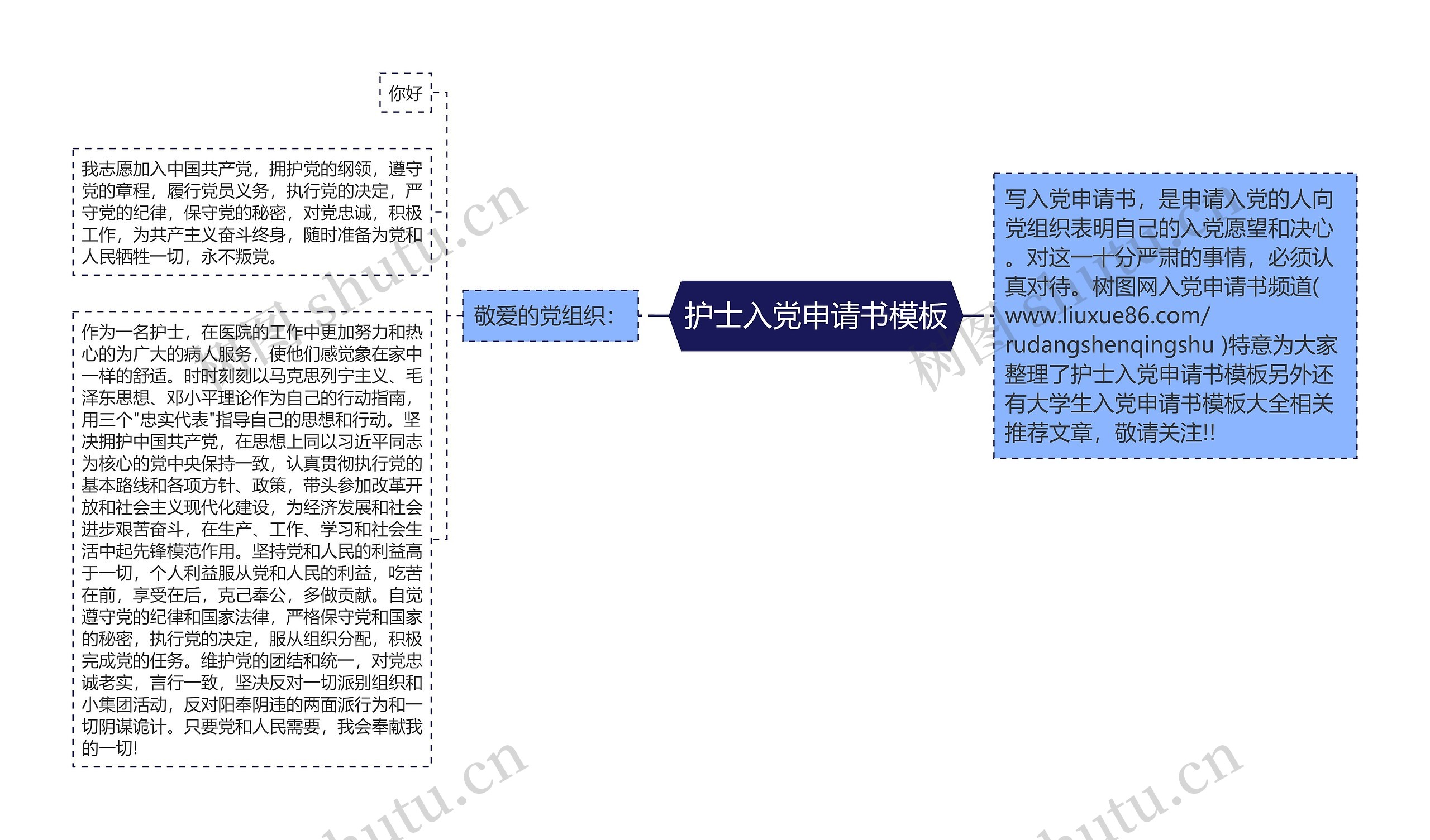 护士入党申请书思维导图