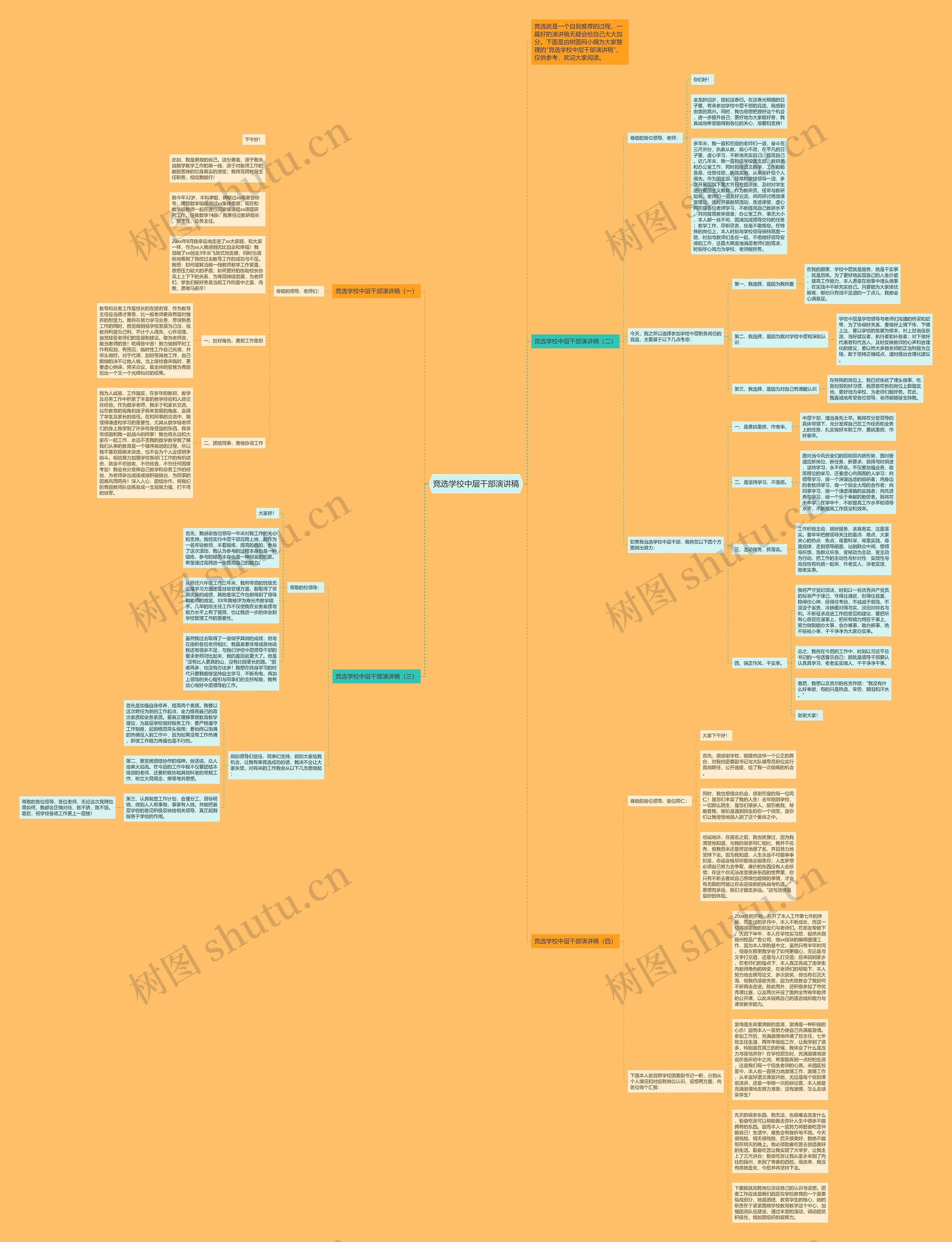 竞选学校中层干部演讲稿思维导图