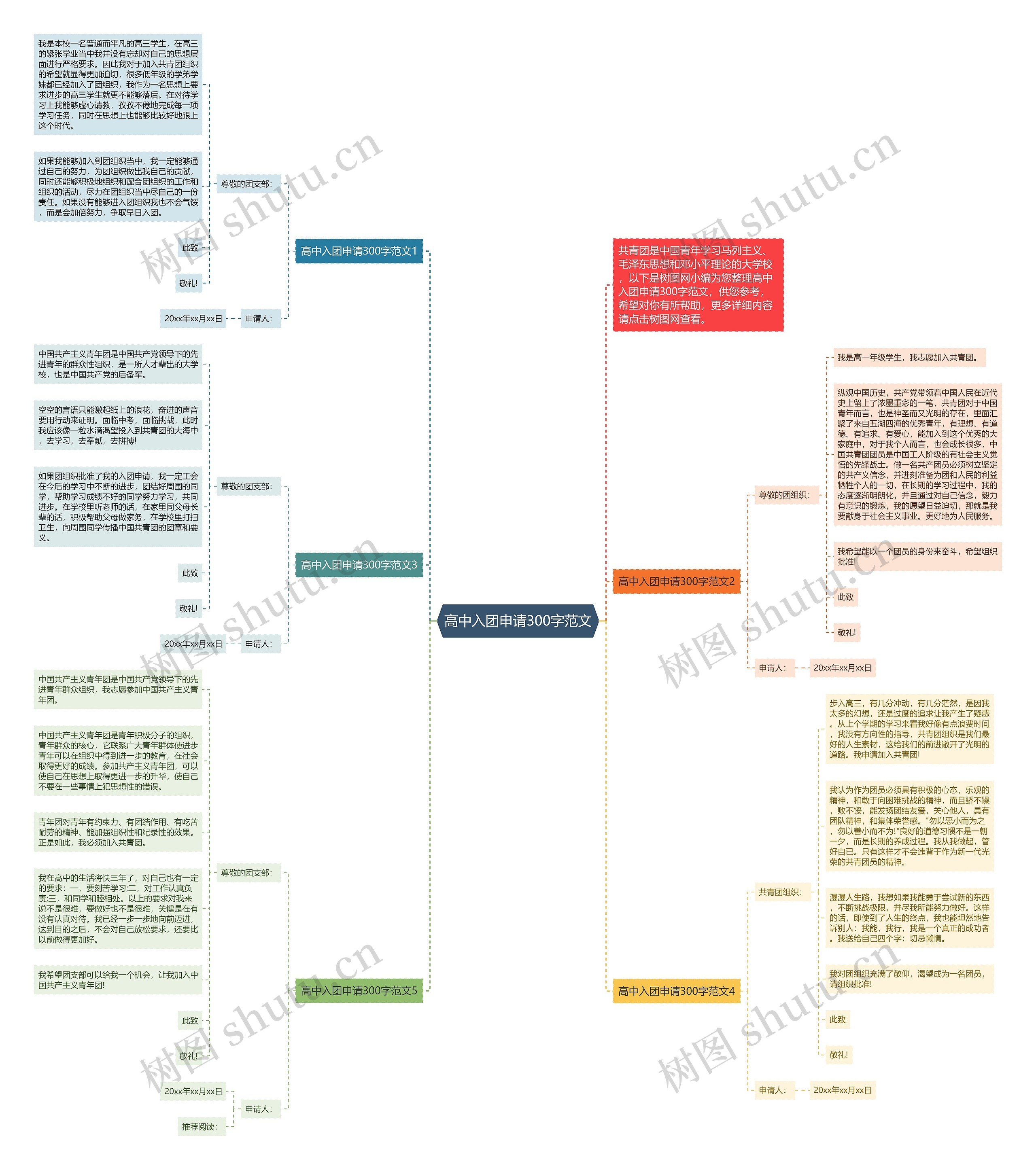 高中入团申请300字范文思维导图