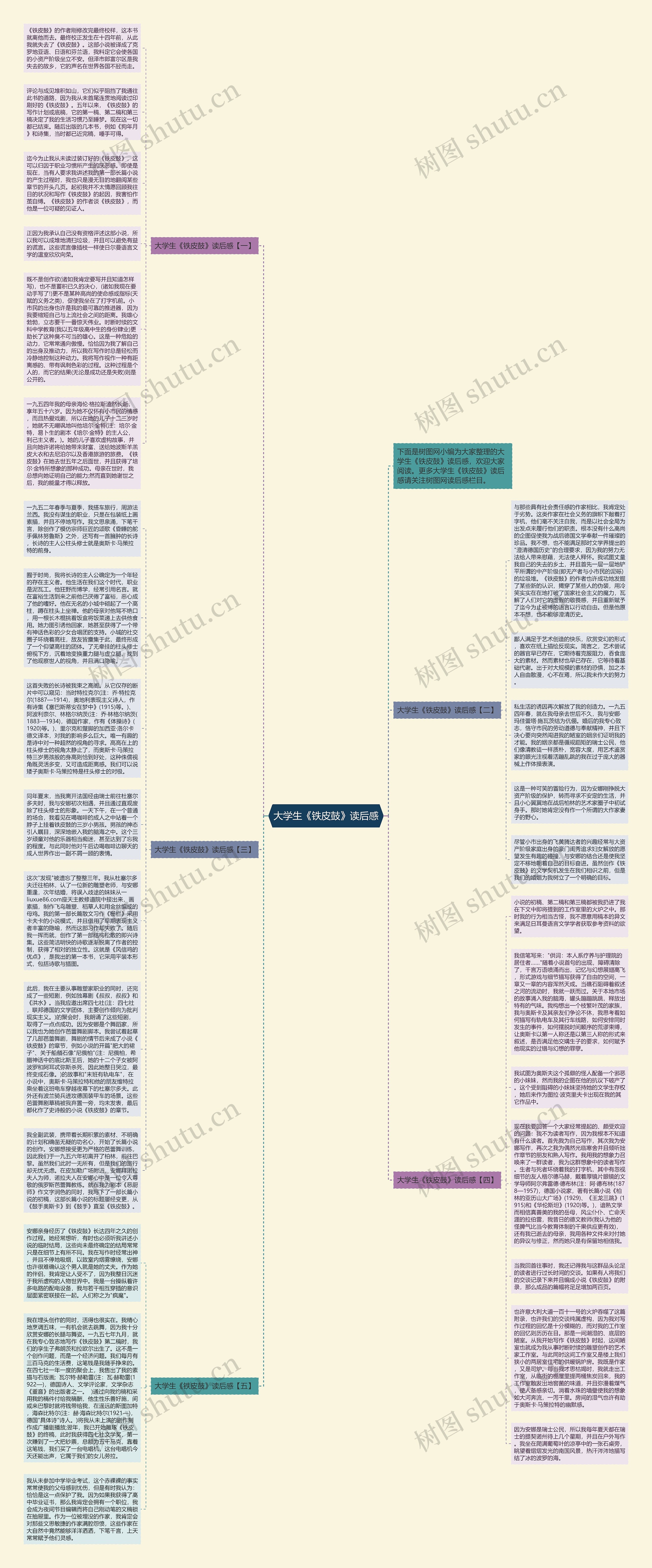 大学生《铁皮鼓》读后感思维导图