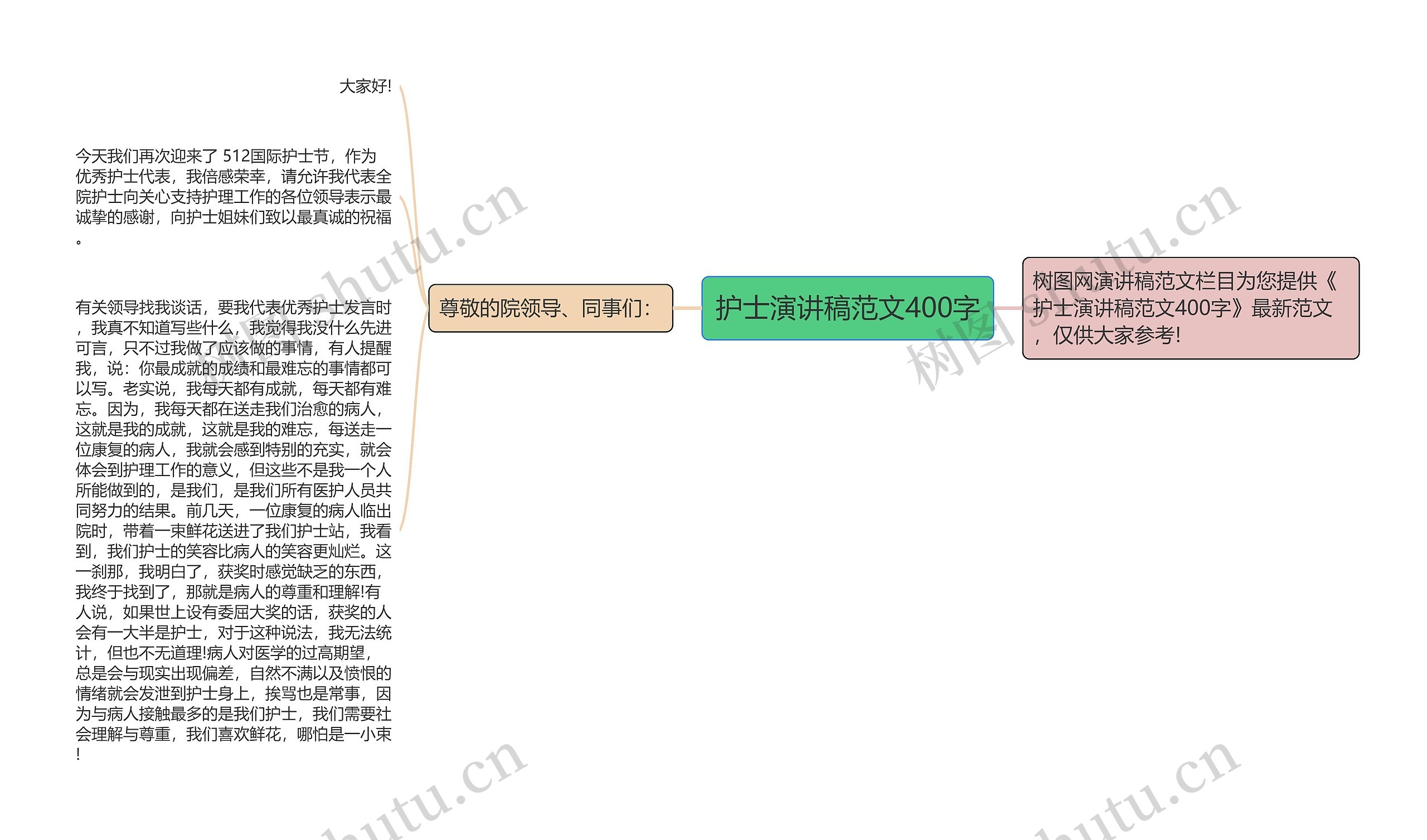 护士演讲稿范文400字思维导图