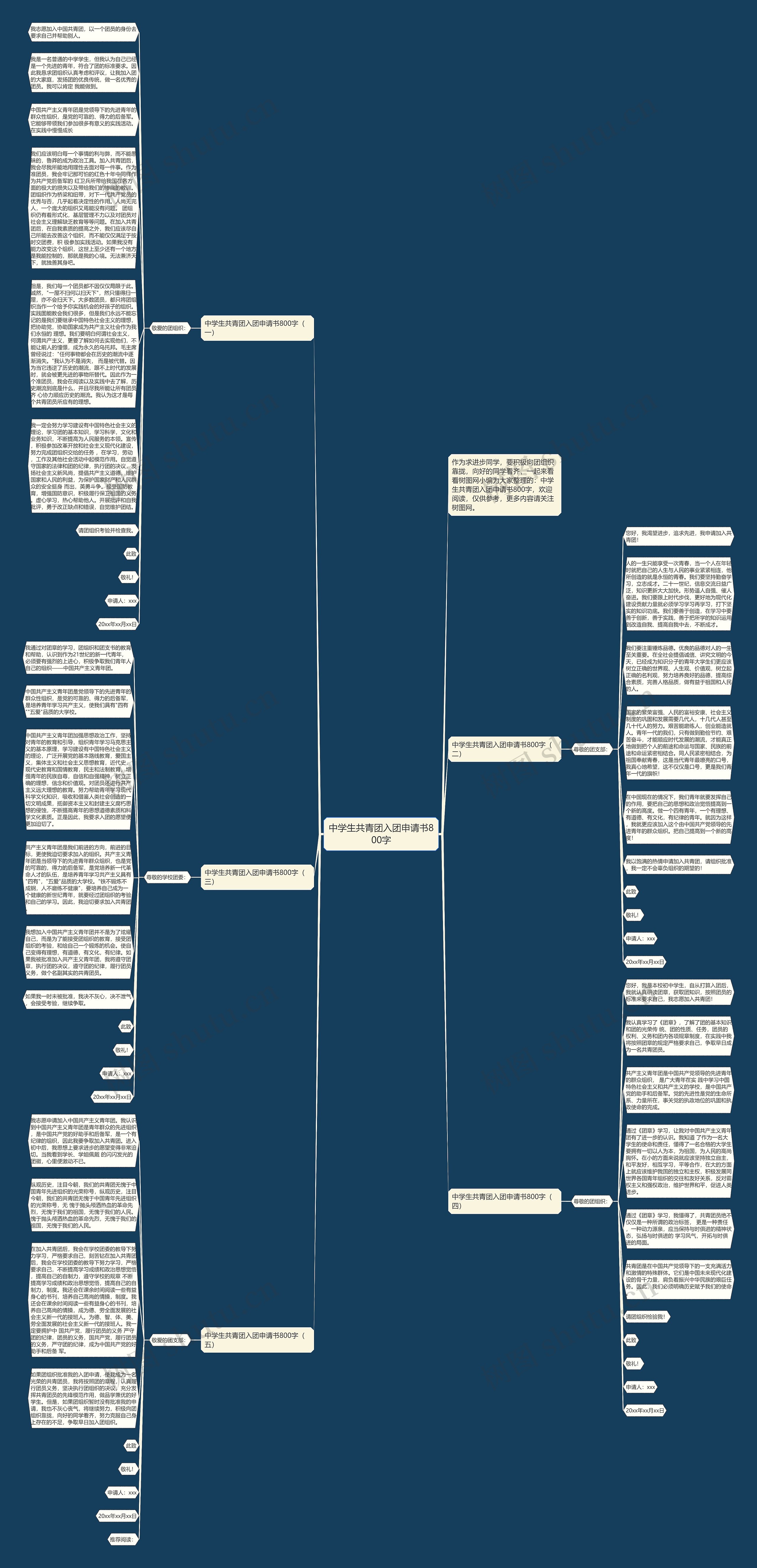中学生共青团入团申请书800字思维导图