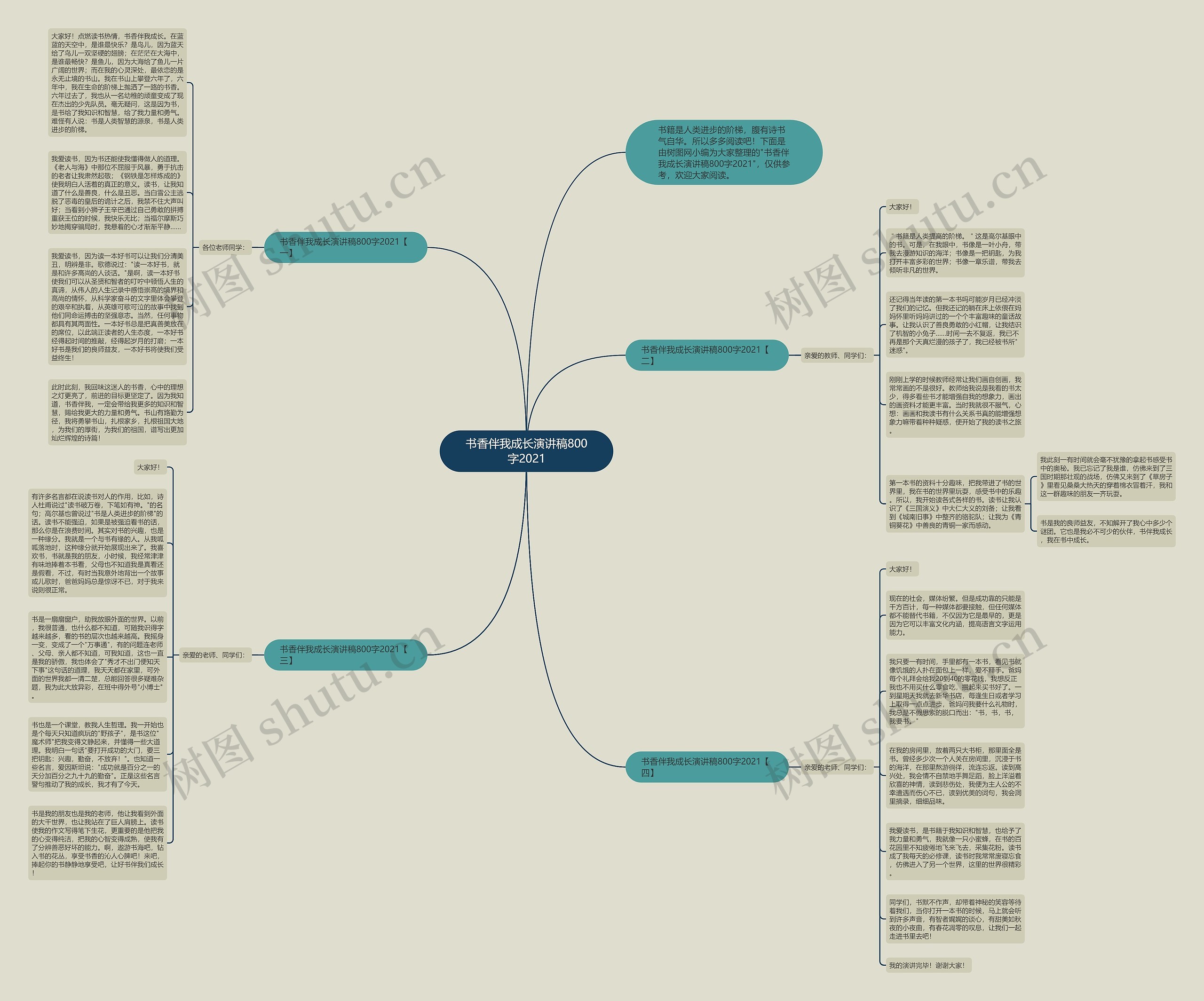 书香伴我成长演讲稿800字2021思维导图
