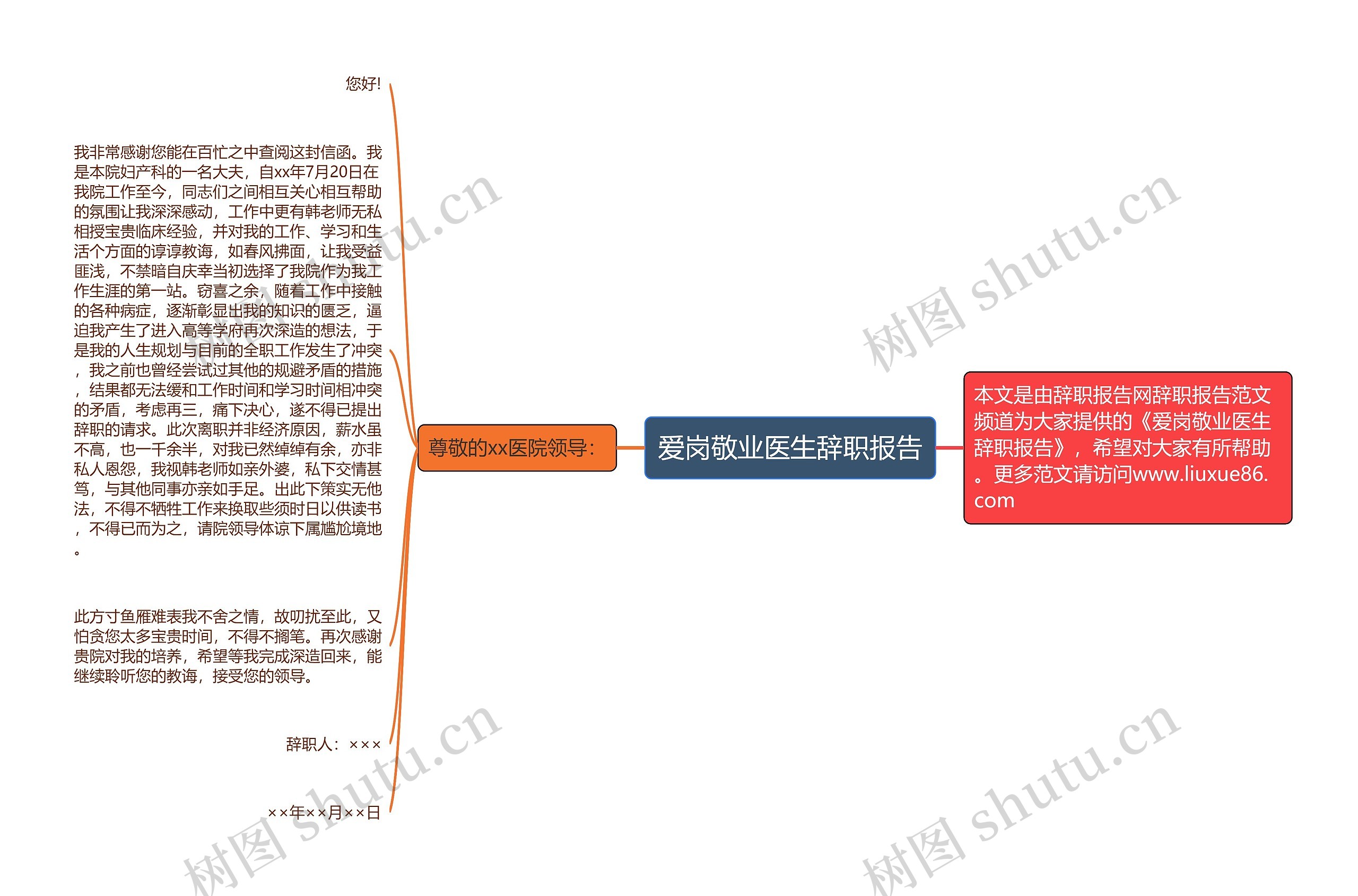 爱岗敬业医生辞职报告思维导图