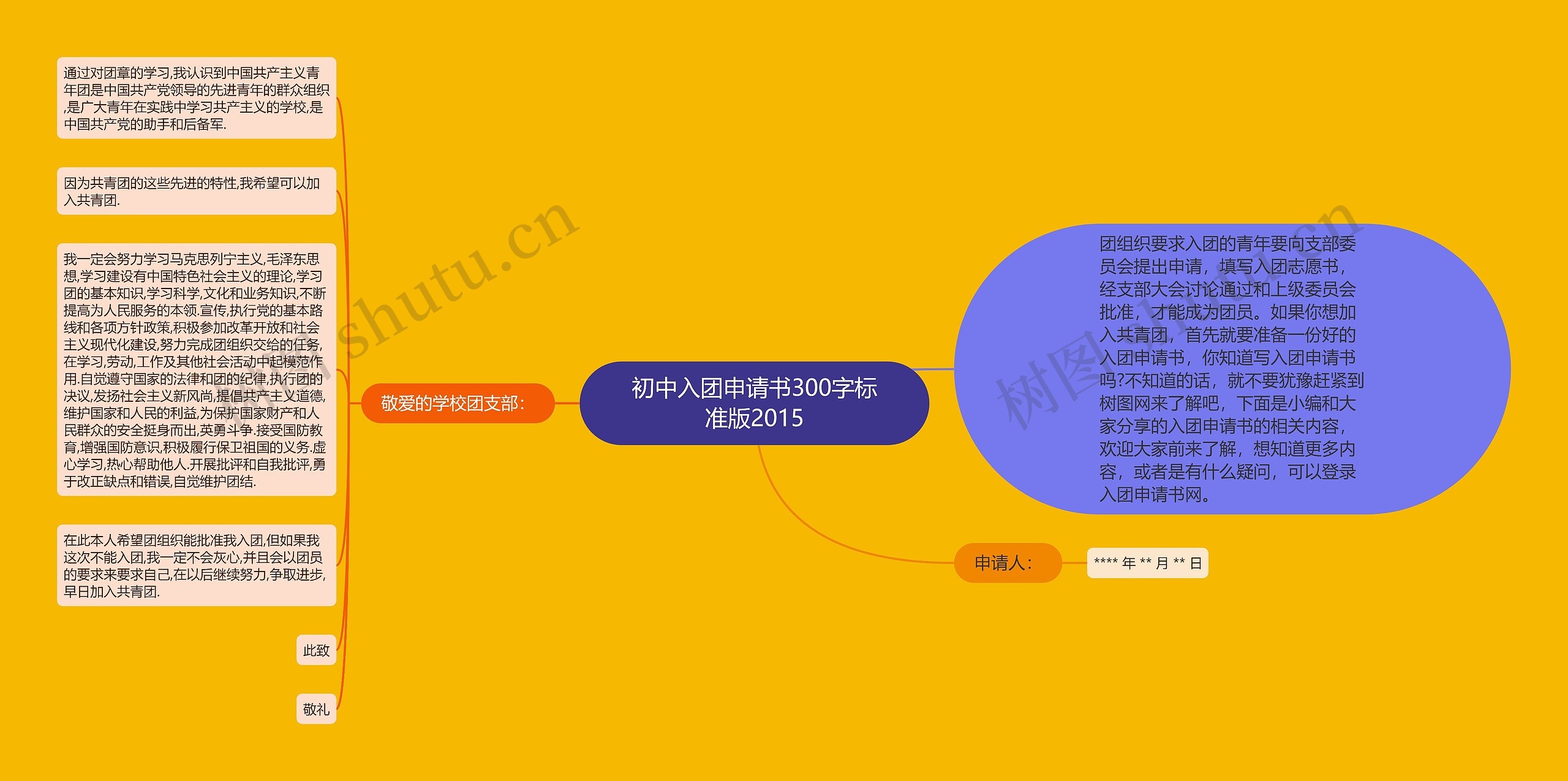 初中入团申请书300字标准版2015