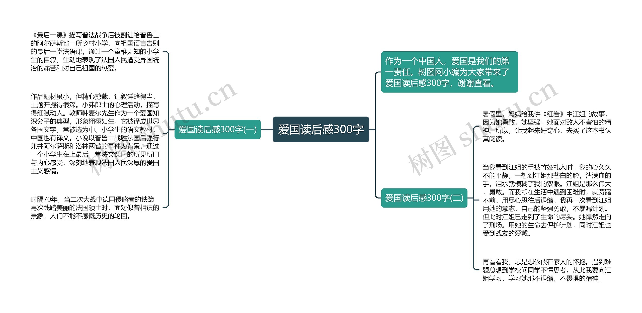 爱国读后感300字思维导图