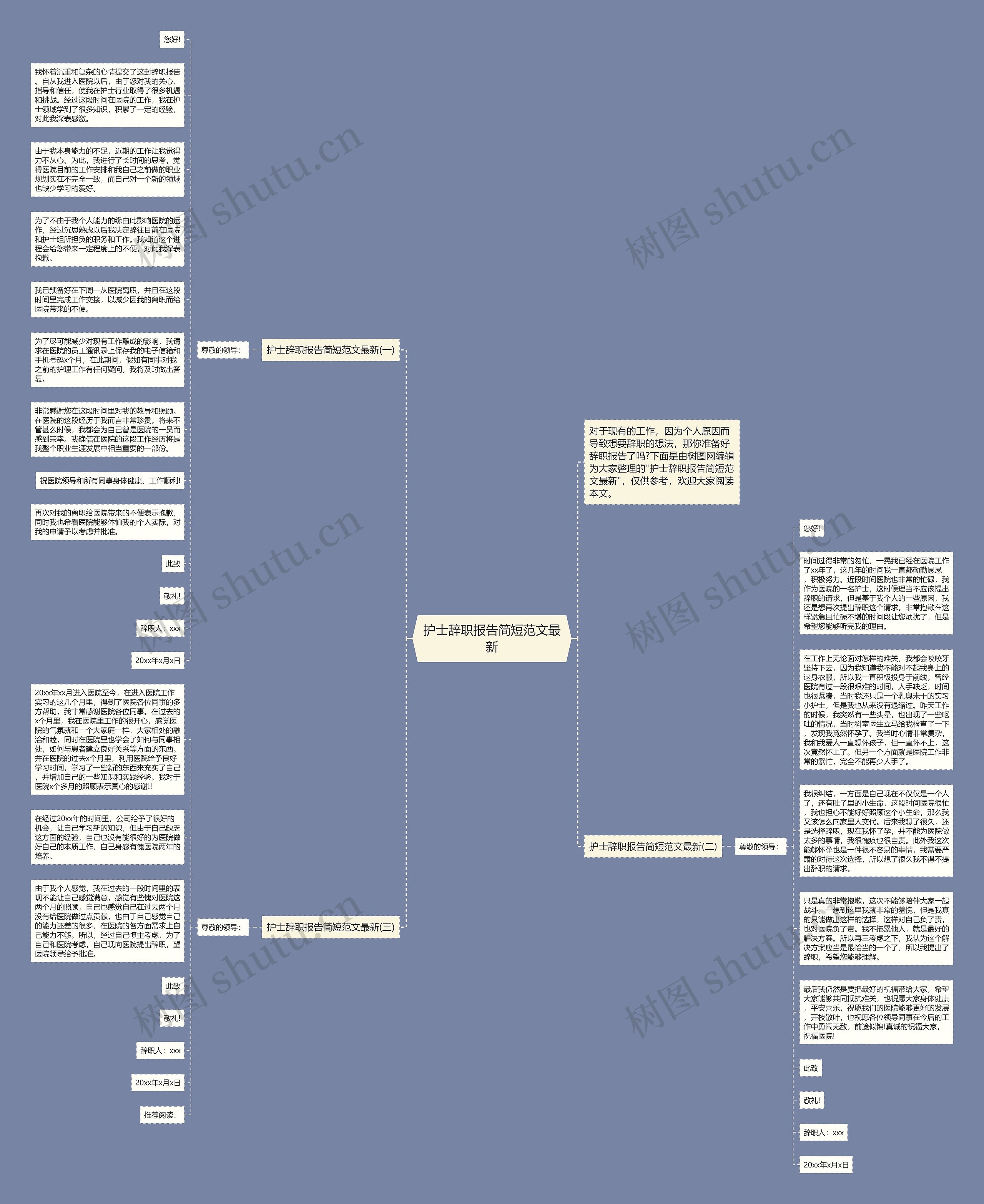 护士辞职报告简短范文最新思维导图