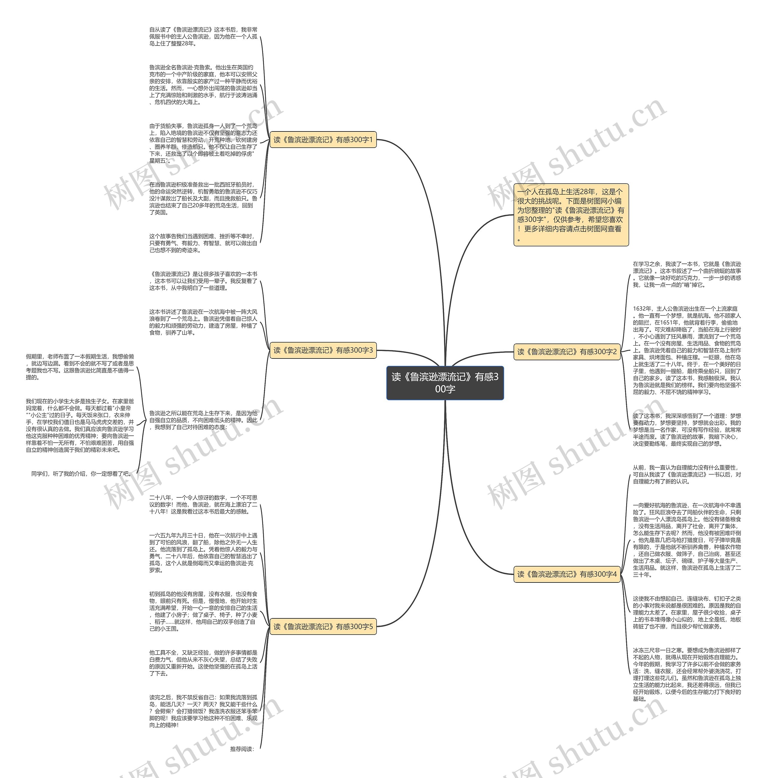 读《鲁滨逊漂流记》有感300字思维导图