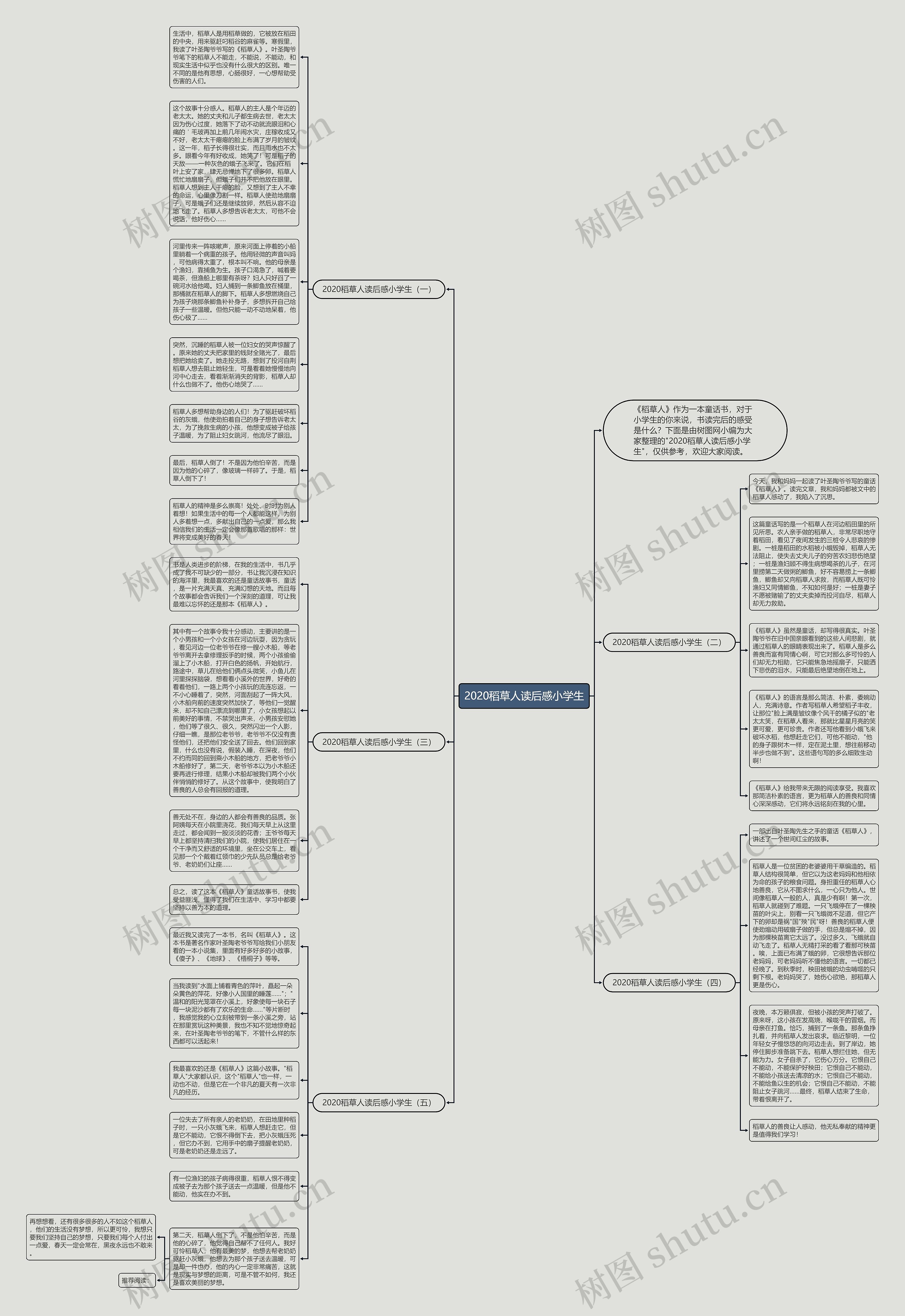 2020稻草人读后感小学生思维导图