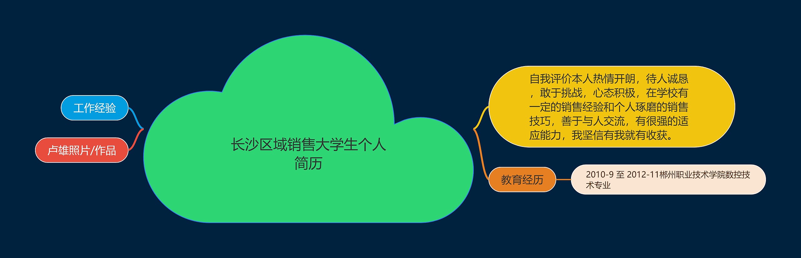 长沙区域销售大学生个人简历