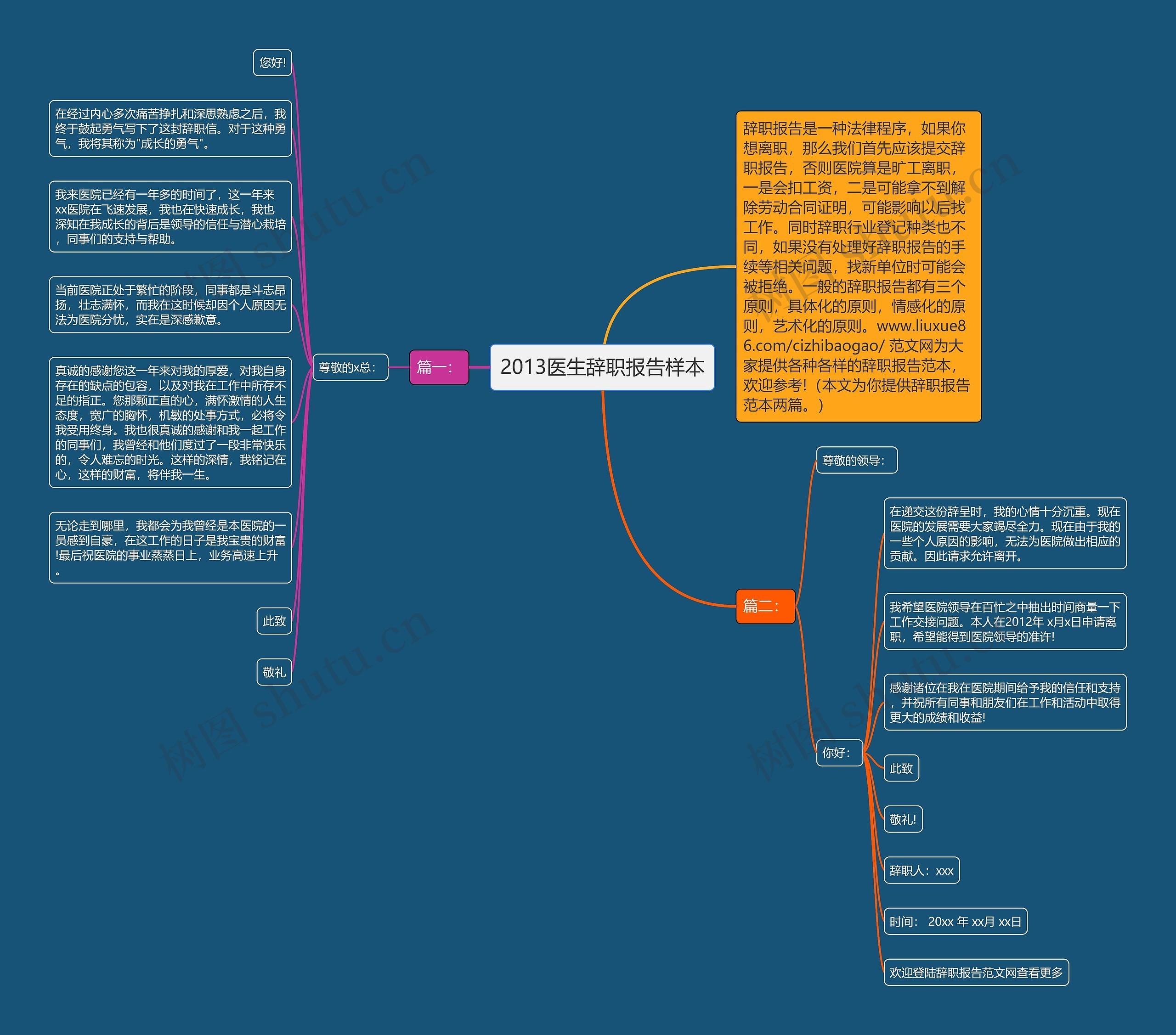 2013医生辞职报告样本思维导图