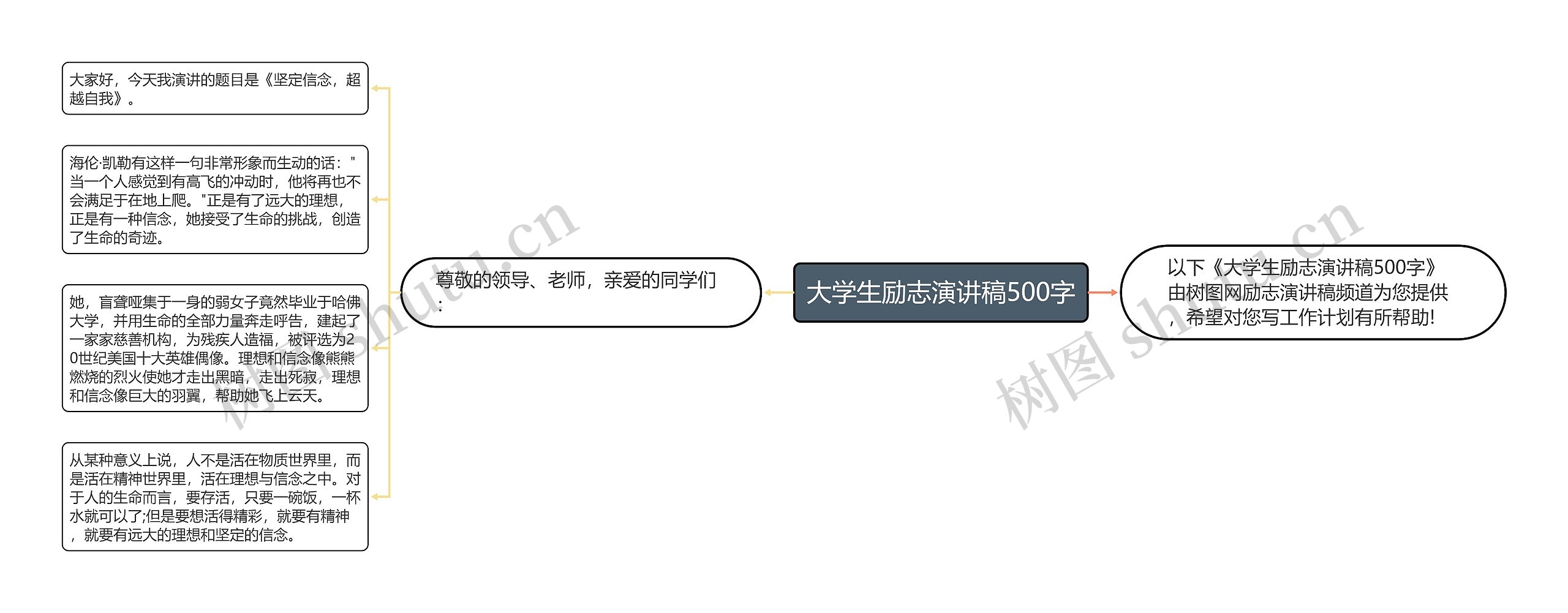 大学生励志演讲稿500字思维导图