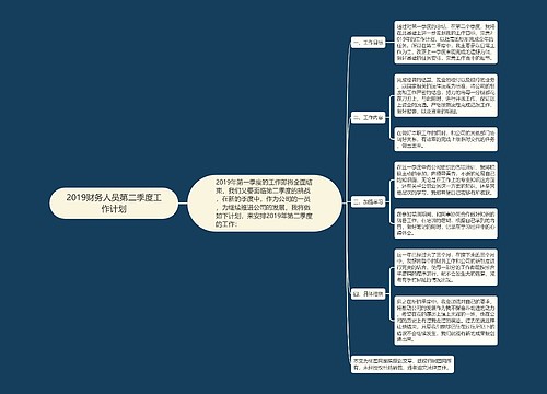 2019财务人员第二季度工作计划