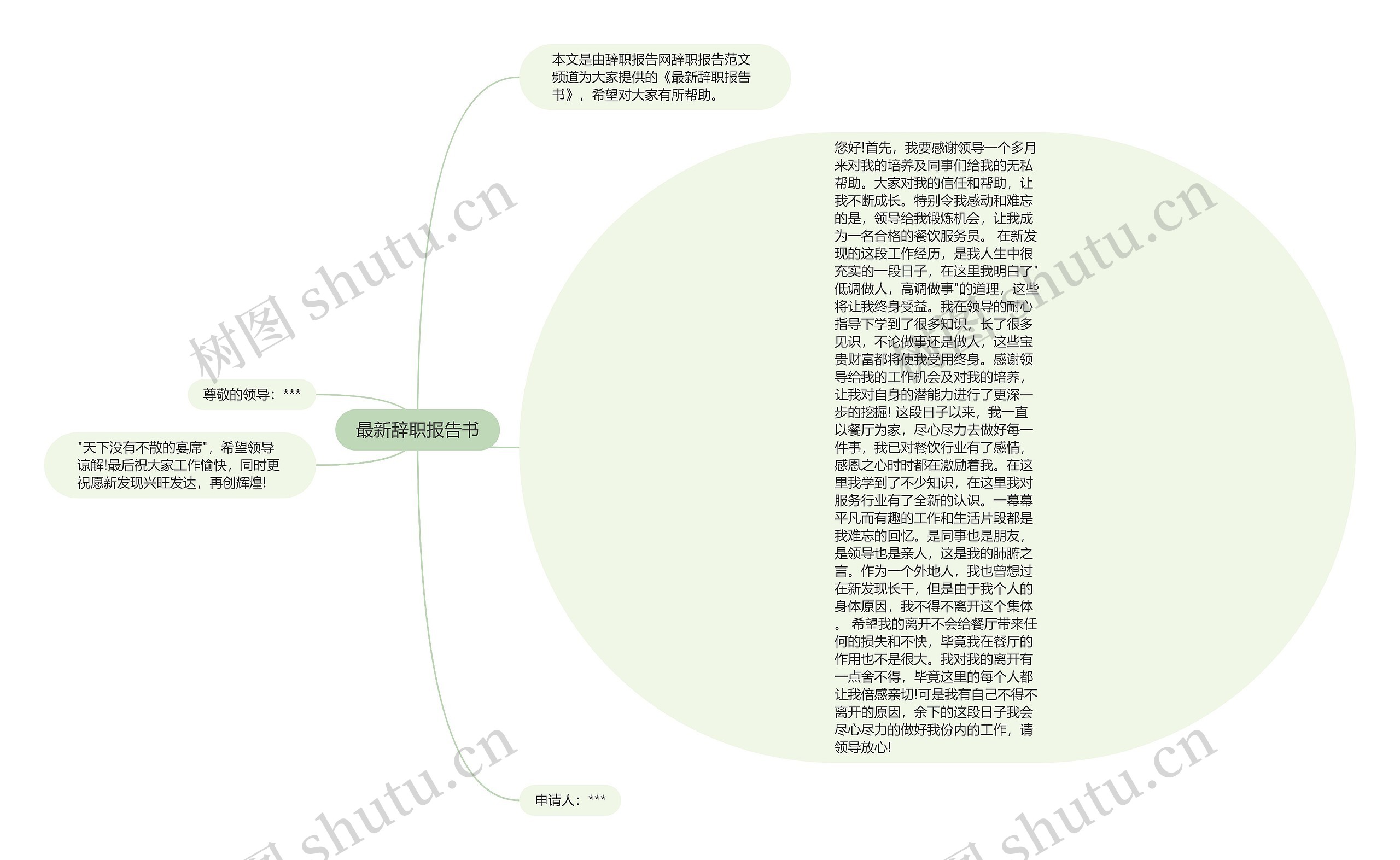 最新辞职报告书思维导图