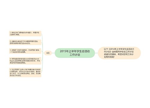 2015年上半年学生会活动工作计划