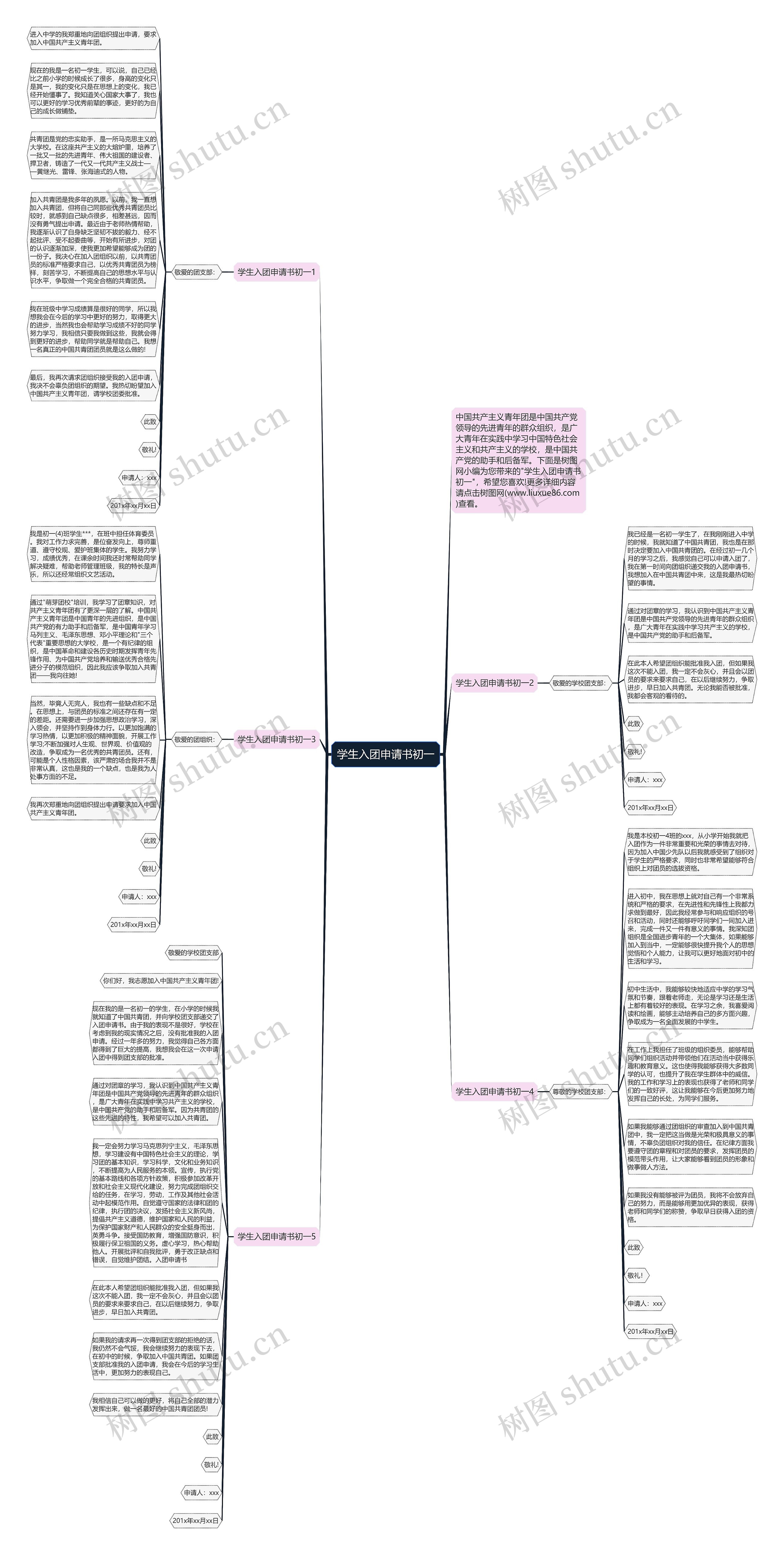 学生入团申请书初一思维导图