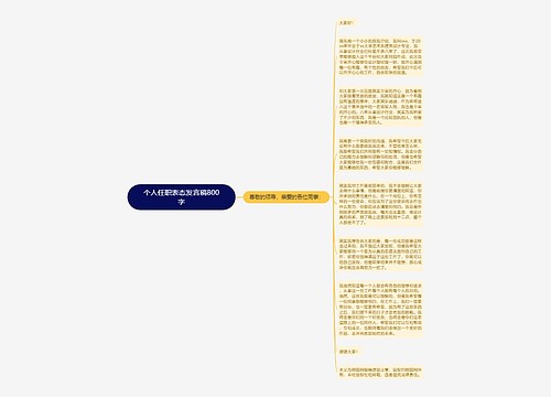 个人任职表态发言稿800字