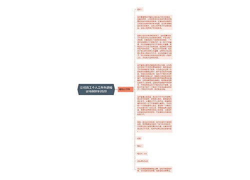 公司员工个人工作失误检讨书800字2020