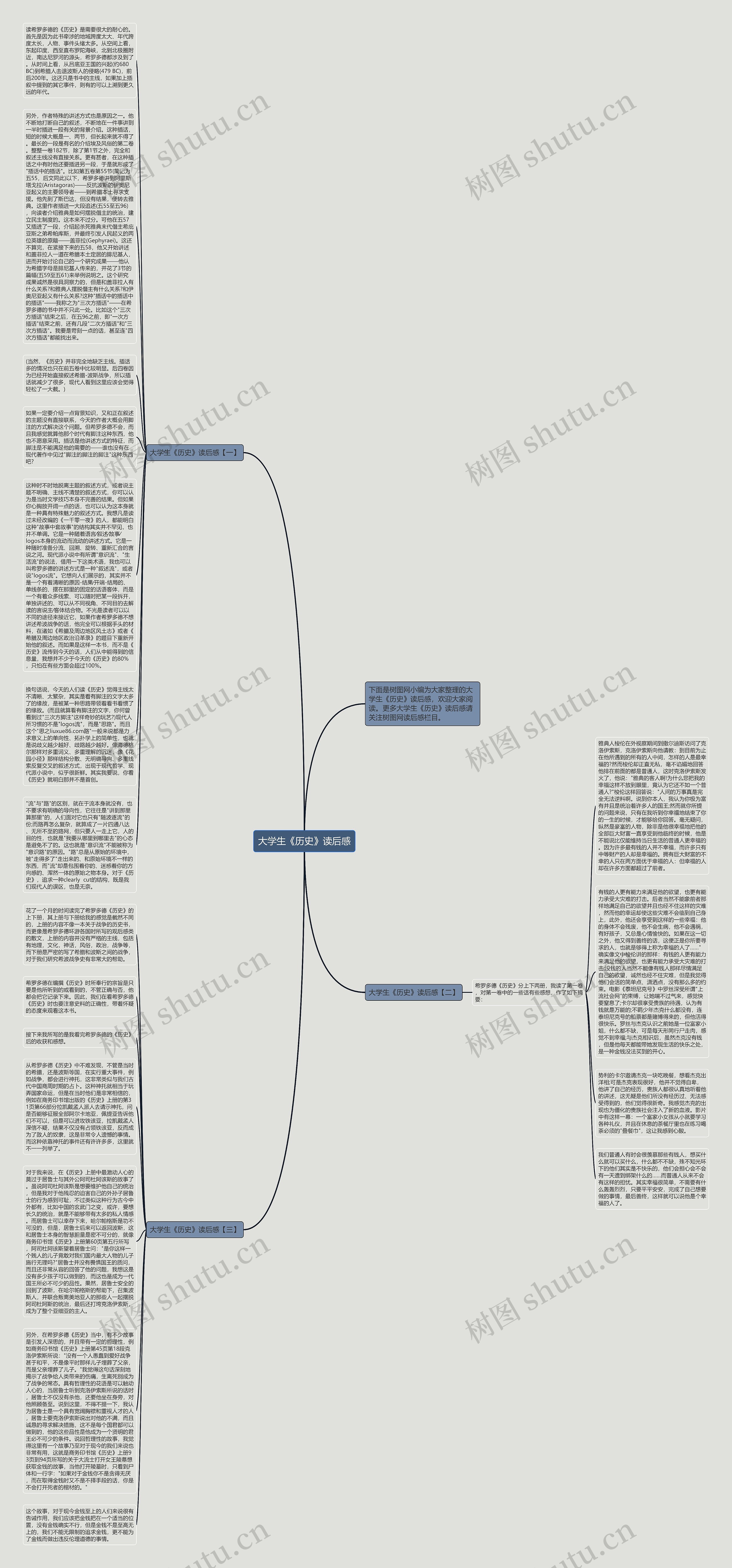 大学生《历史》读后感思维导图