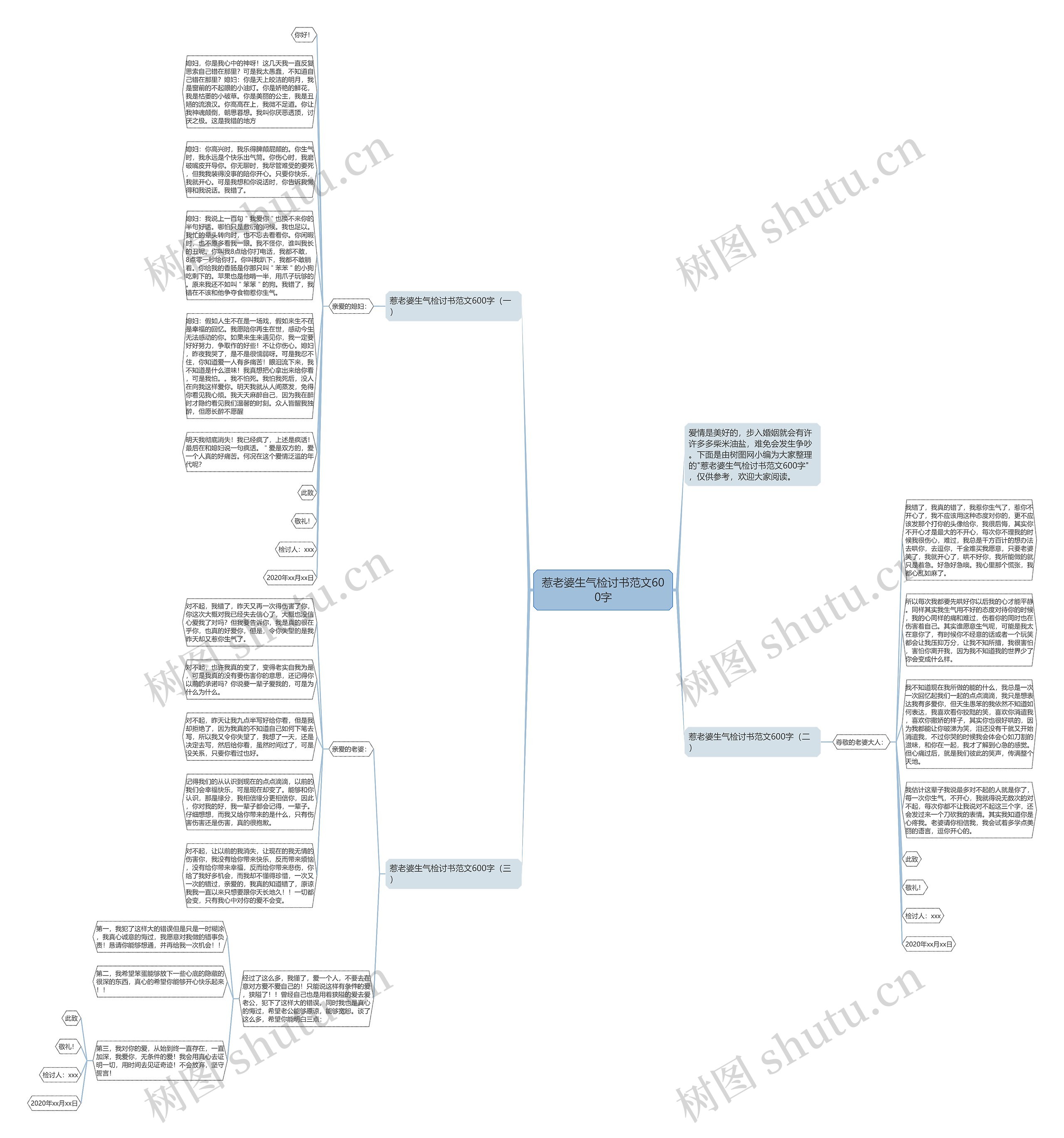 惹老婆生气检讨书范文600字思维导图