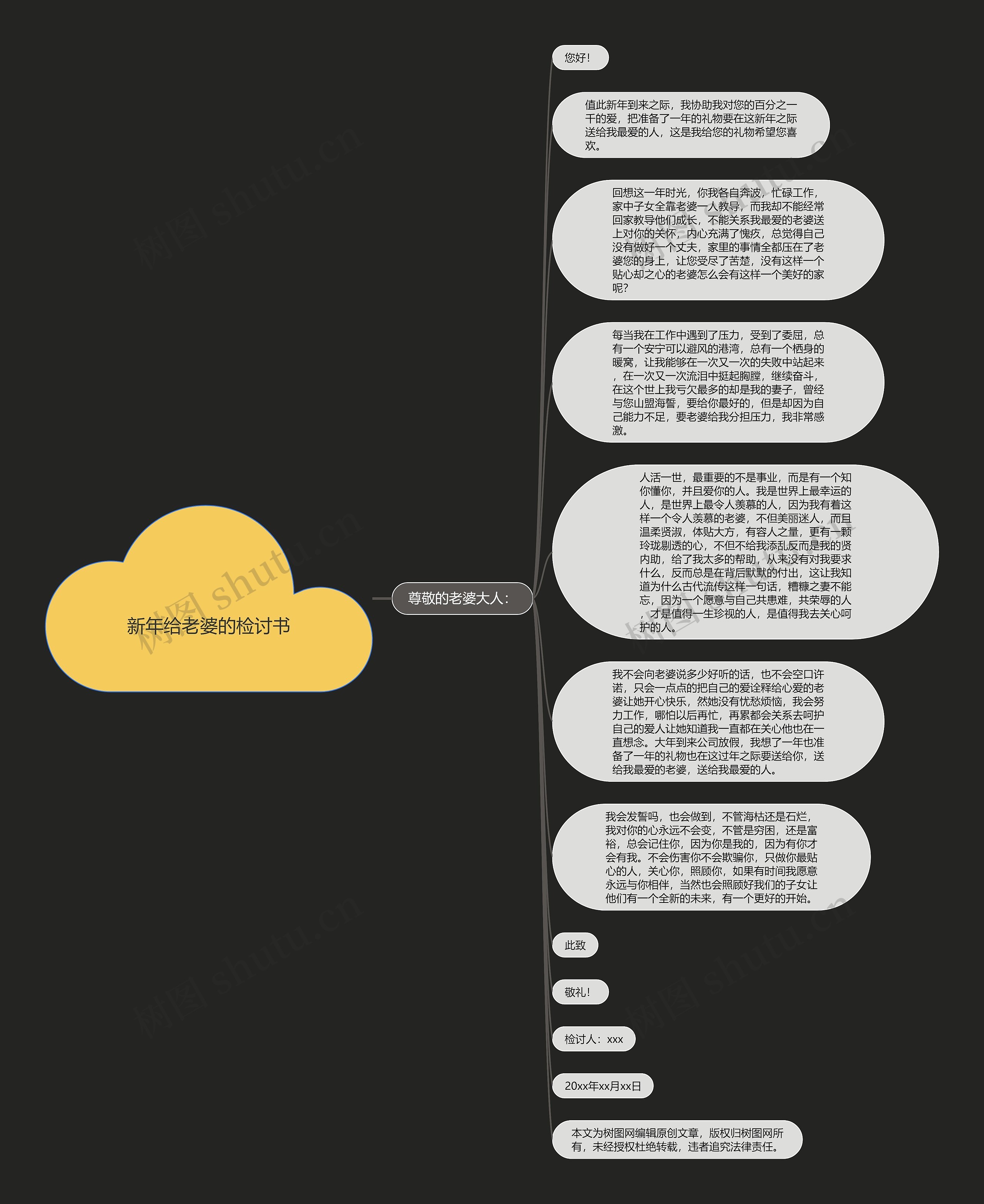 新年给老婆的检讨书思维导图