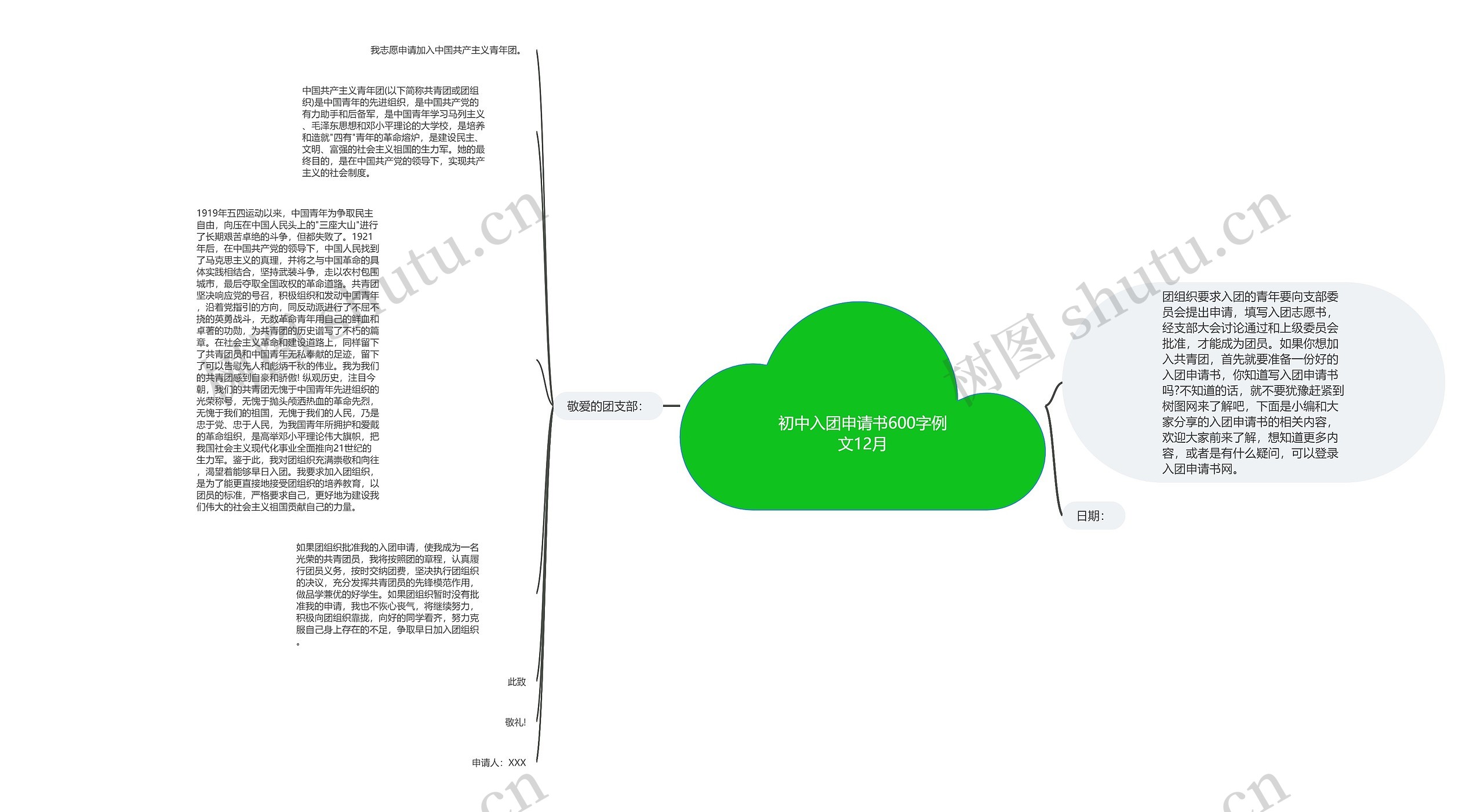 初中入团申请书600字例文12月